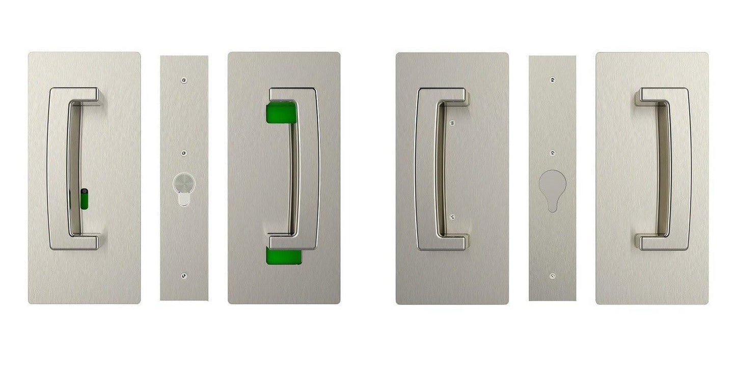 Cavilock CL406D043 ADA Bi-Parting Privacy Pocket Door Set with Emergency Release for 1-3/4 Inch Thick Doors