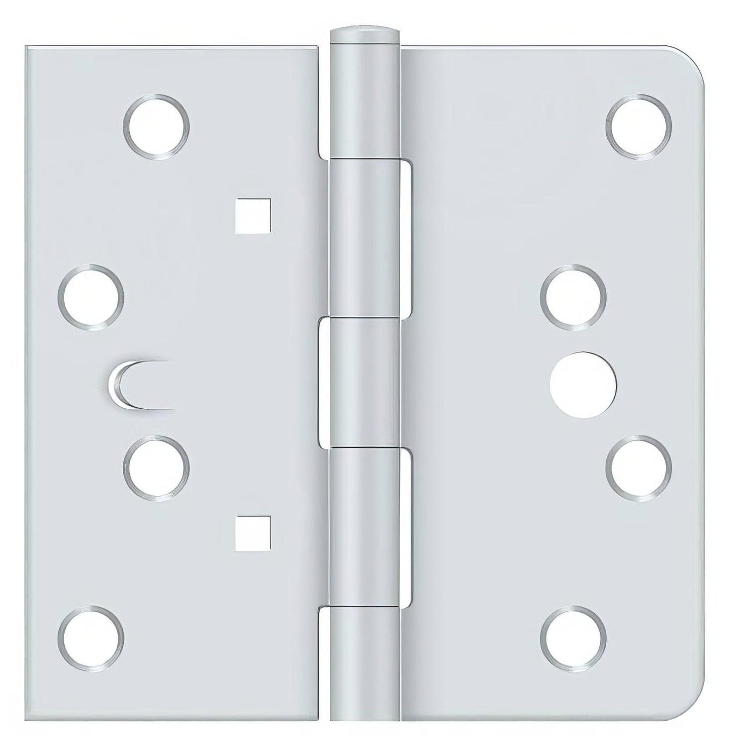 Deltana DE4404TTUSP 4" x 4" 1/4" Radius Corner Plain Bearing Door Hinge.