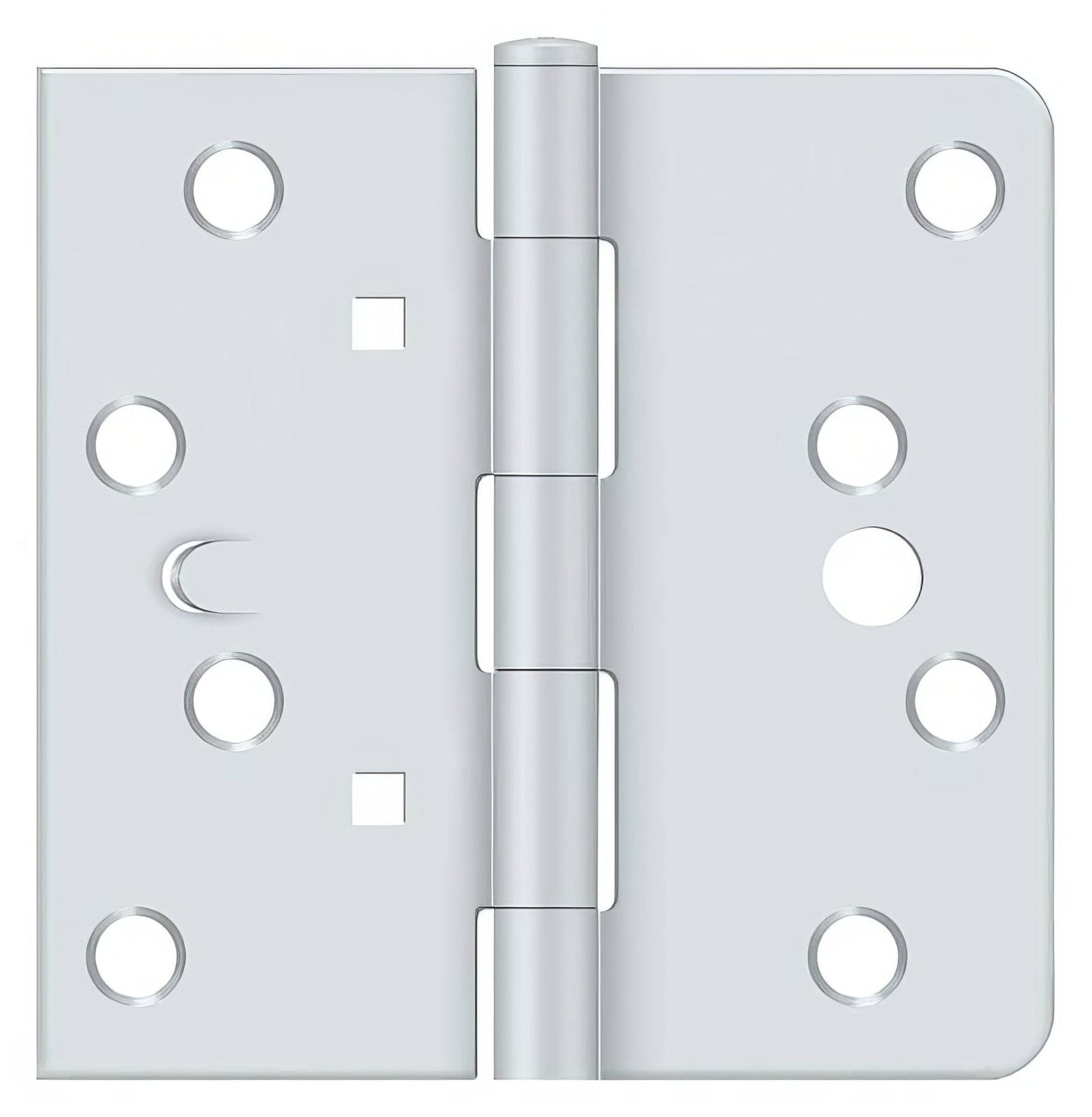 Deltana DE4404TTUSP 4" x 4" 1/4" Radius Corner Plain Bearing Door Hinge