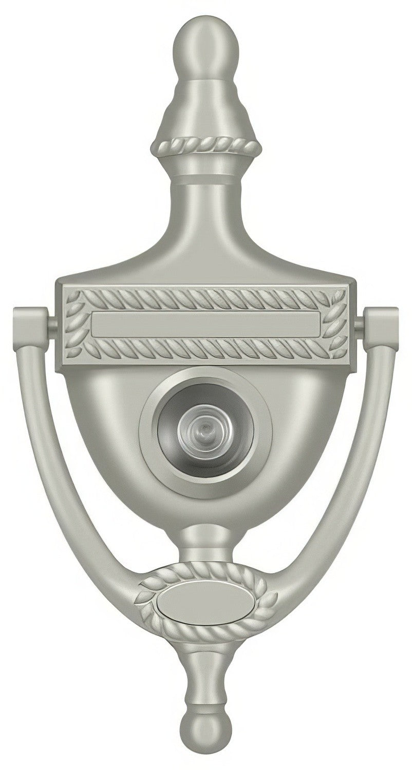 Deltana DKV6R 6" x 3-1/8" Victorian Rope Door Knocker with Glass Lens Viewer