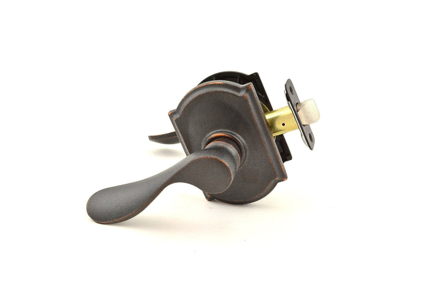 Schlage F10CHP716CAM Champagne with Camelot Rose Passage Door Lever Aged Bronze