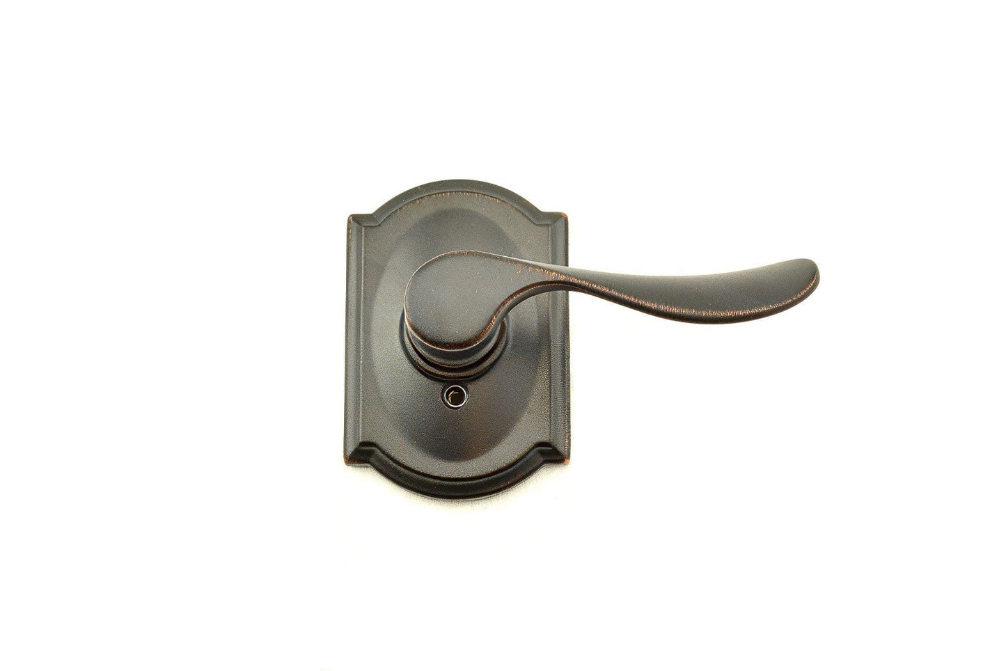 Schlage F170CHP716CAMRH Champagne Lever with Camelot Rose Right Hand Dummy Door Lever Aged Bronze