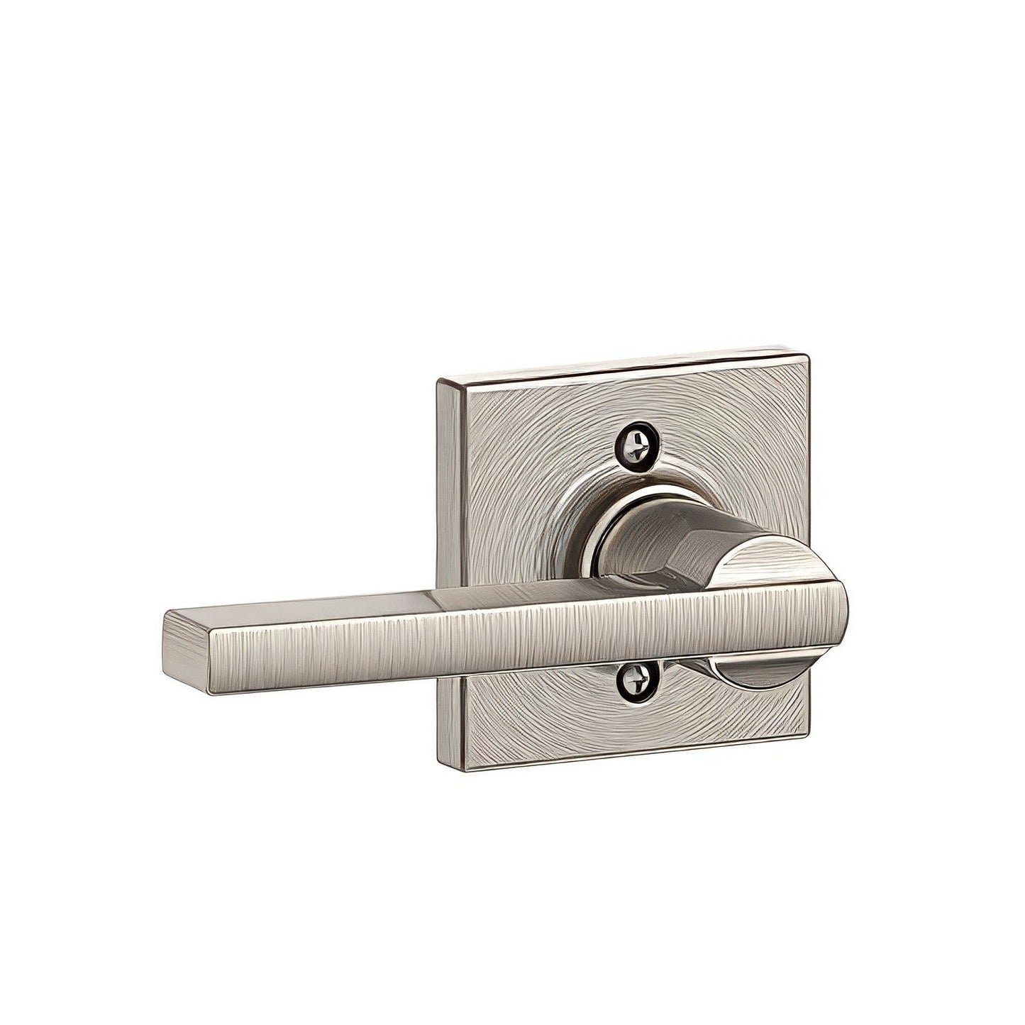 Schlage F170LAT619COL Latitude with Collins Rose Dummy Door Lever Satin Nickel