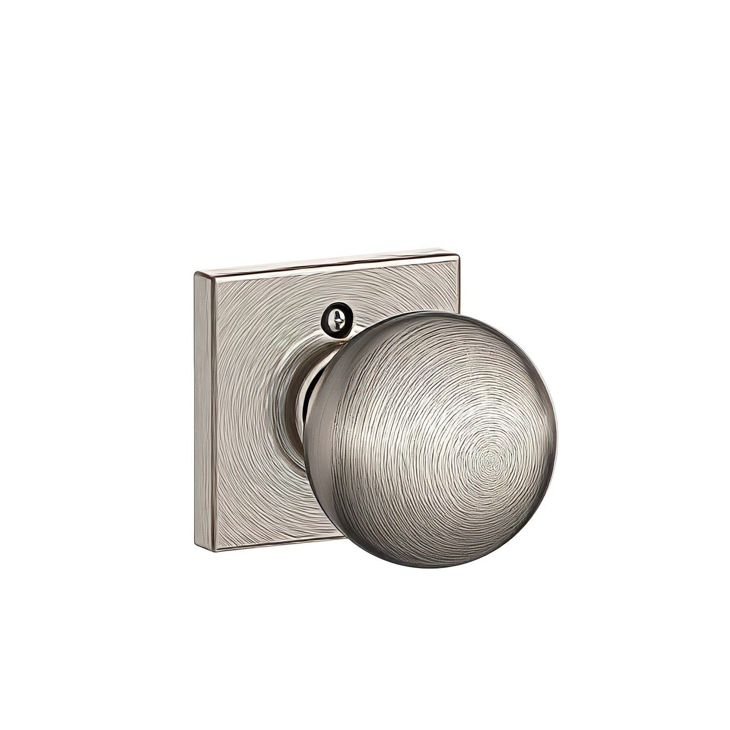 Schlage F170ORB619COL Orbit with Collins Rose Dummy Door Knob Satin Nickel