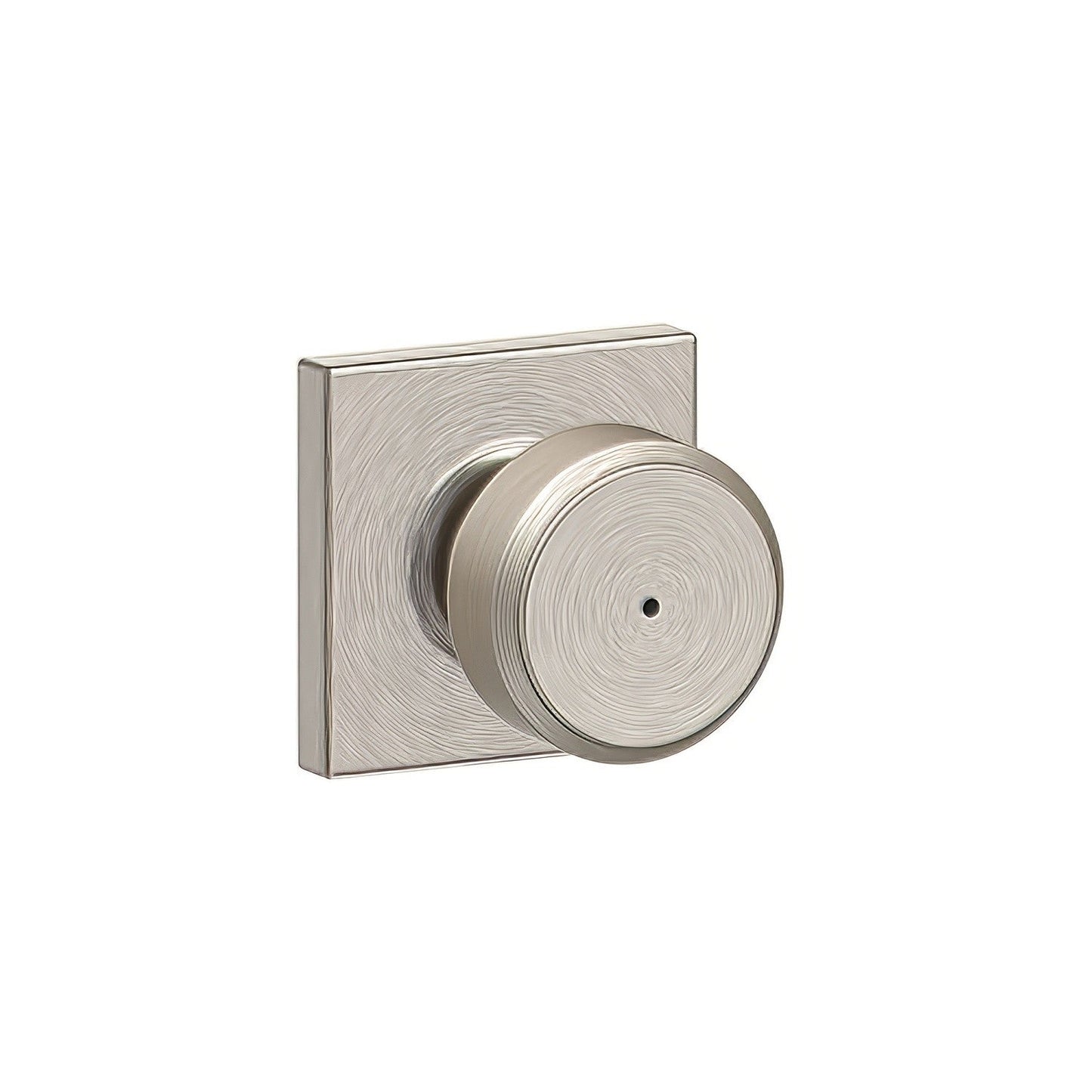 Schlage F40BWE619COL Bowery with Collins Rose Privacy Door Knob Satin Nickel