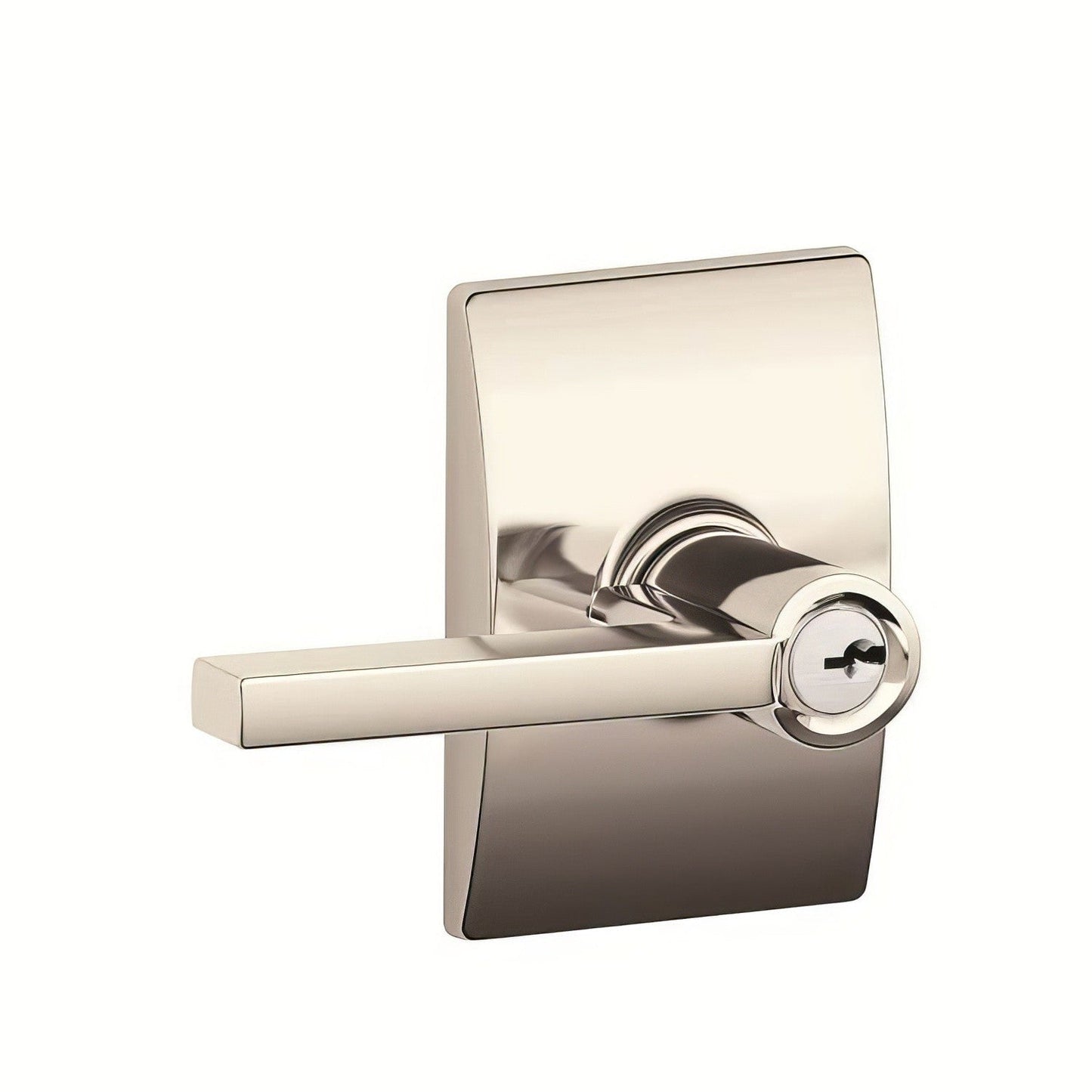 Schlage F51A-LAT-CEN F-Series Latitude Keyed Entry Door Lever.