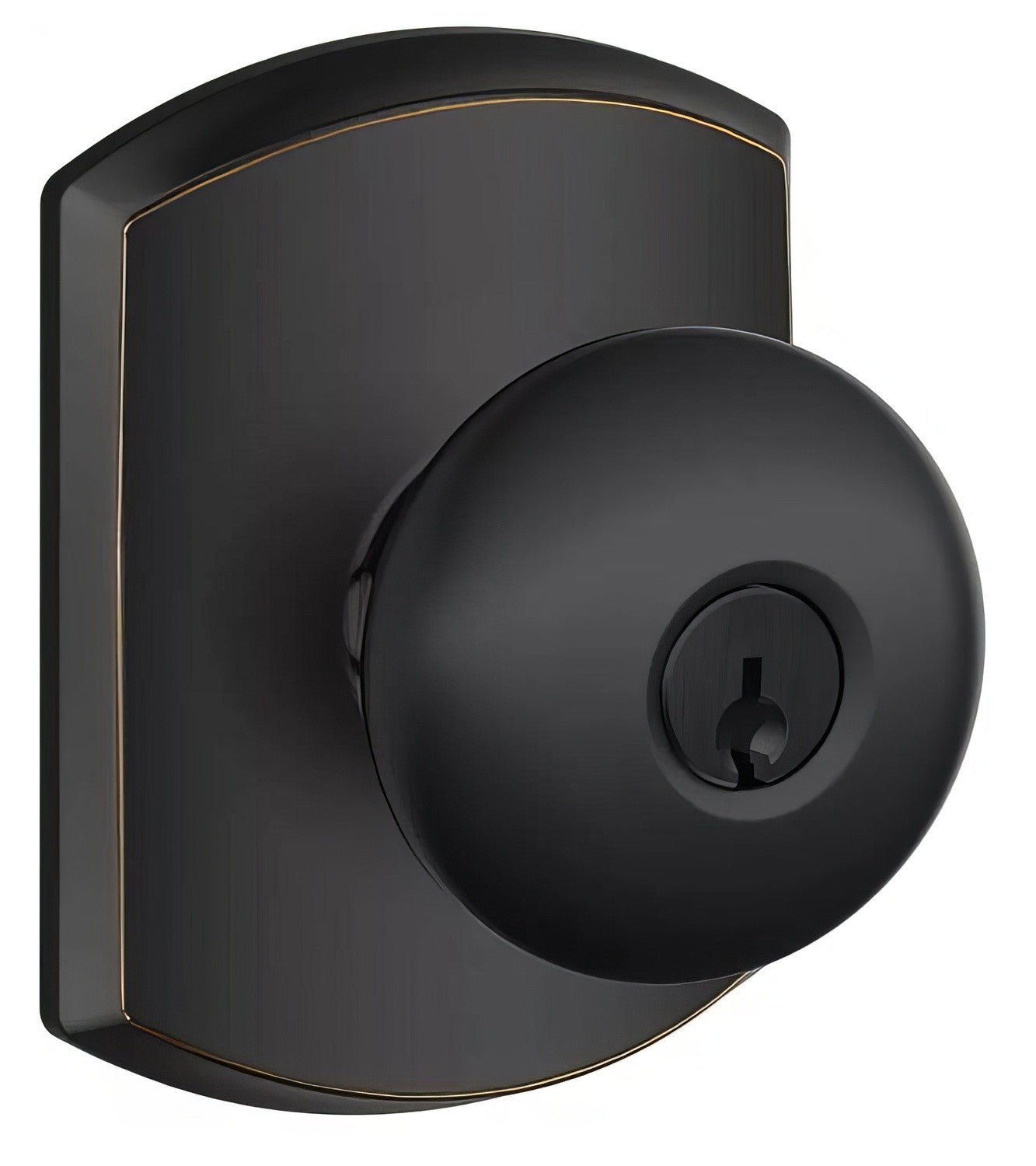 Schlage F51APLY-GRW Plymouth with Greenwich Rose Keyed Entry Door Knob