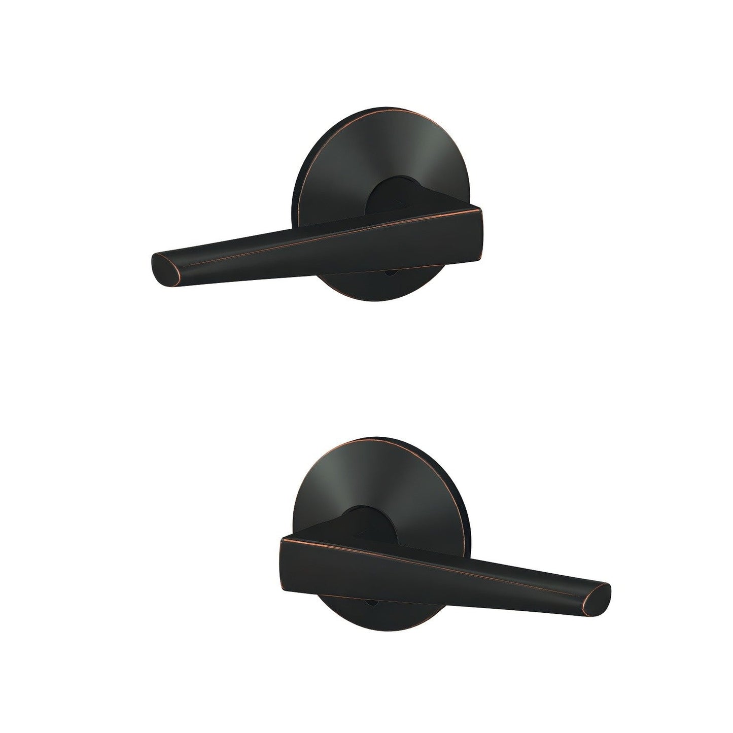 Schlage FC172ELR-KIN Eller with Kinsler Rose Pair of Dummy Door Levers Satin Brass.