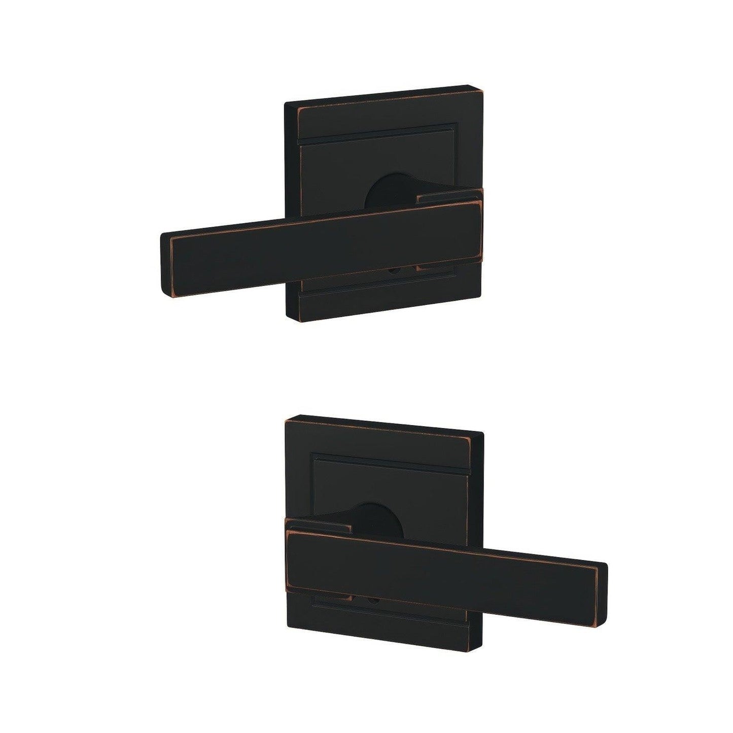 Schlage FC172NBK-ULD Northbrook with Upland Rose Pair of Dummy Door Levers