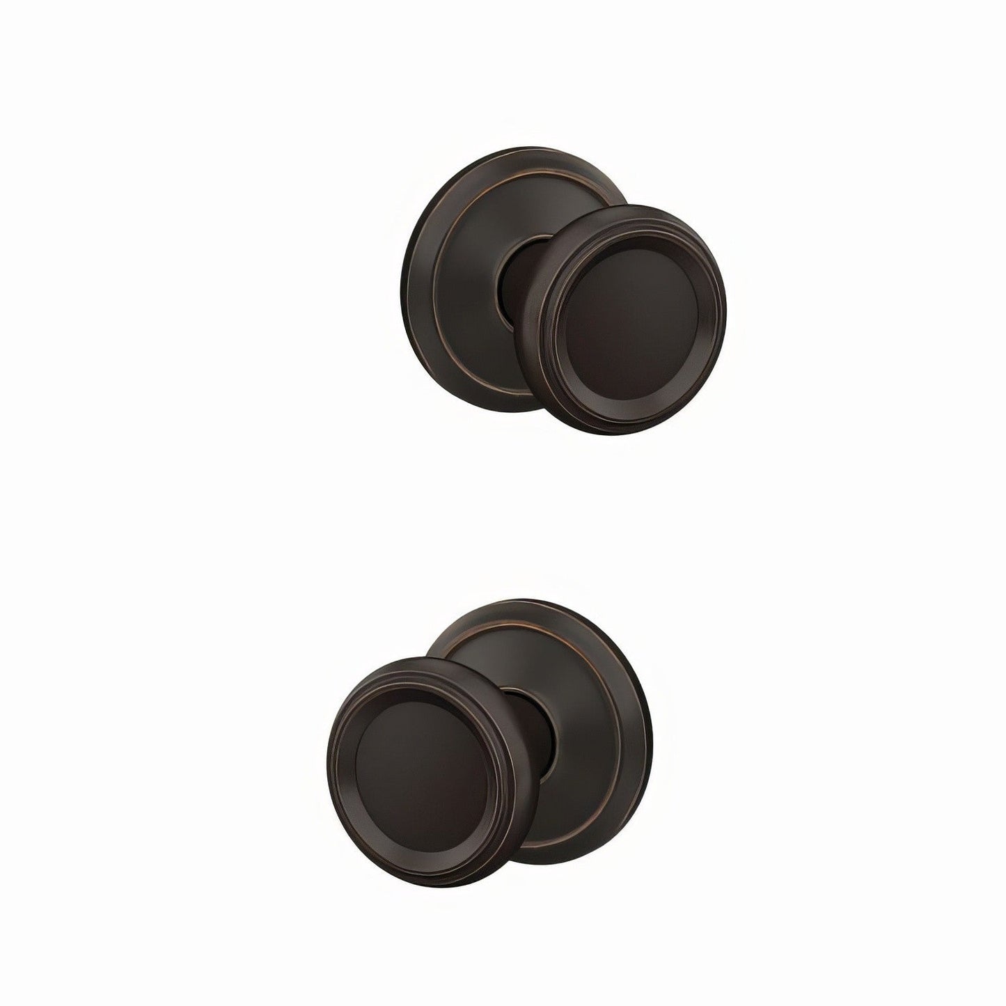 Schlage FC172OFM716ALD Offerman with Alden Rose Pair of Dummy Door Knobs