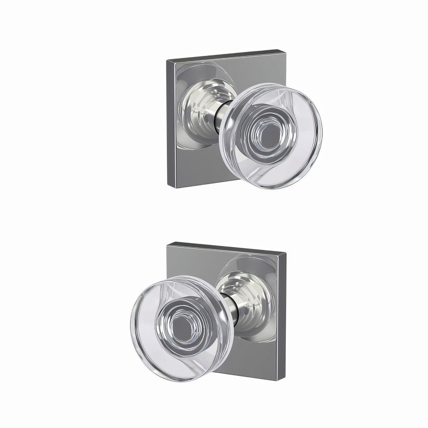 Schlage FC21DAW-COL Dawes Glass Knob with Collins Rose Passage & Privacy Door Knob