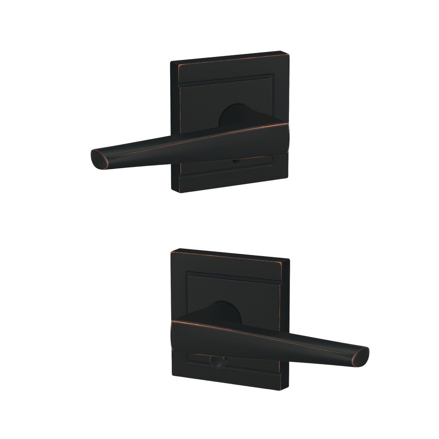 Schlage FC21ELR-ULD Eller Lever with Upland Rose Passage & Privacy Door Lever.
