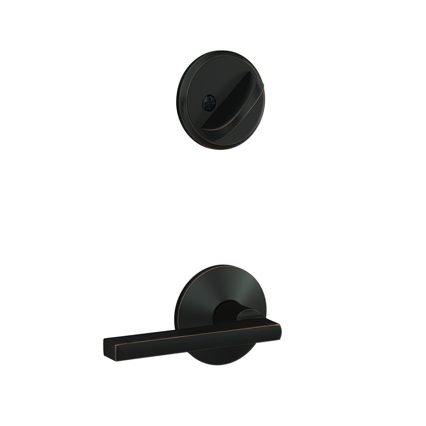 Schlage FC59LAT-KIN Latitude Lever with Kinsler Rose Interior Active Trim