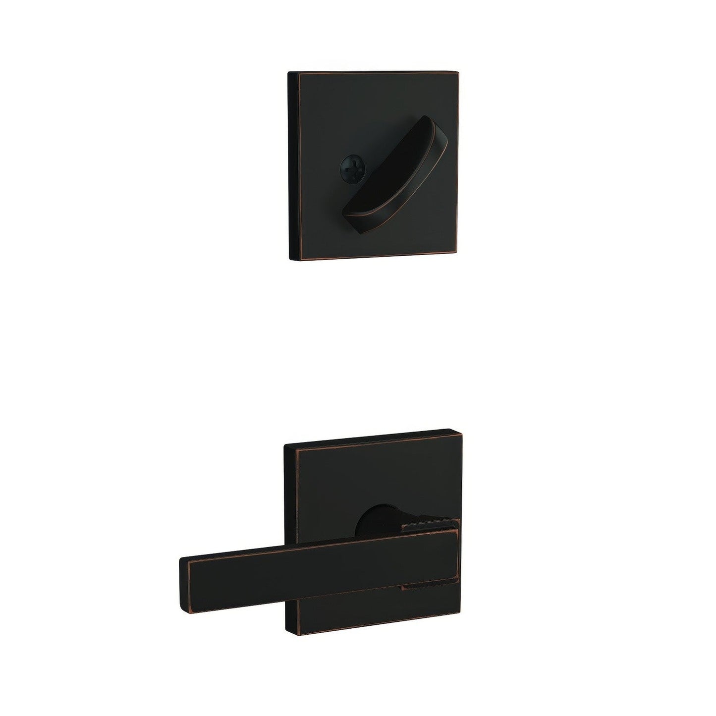 Schlage FC59NBK-COL Custom Northbrook Lever with Collins Rose Interior Active Trim