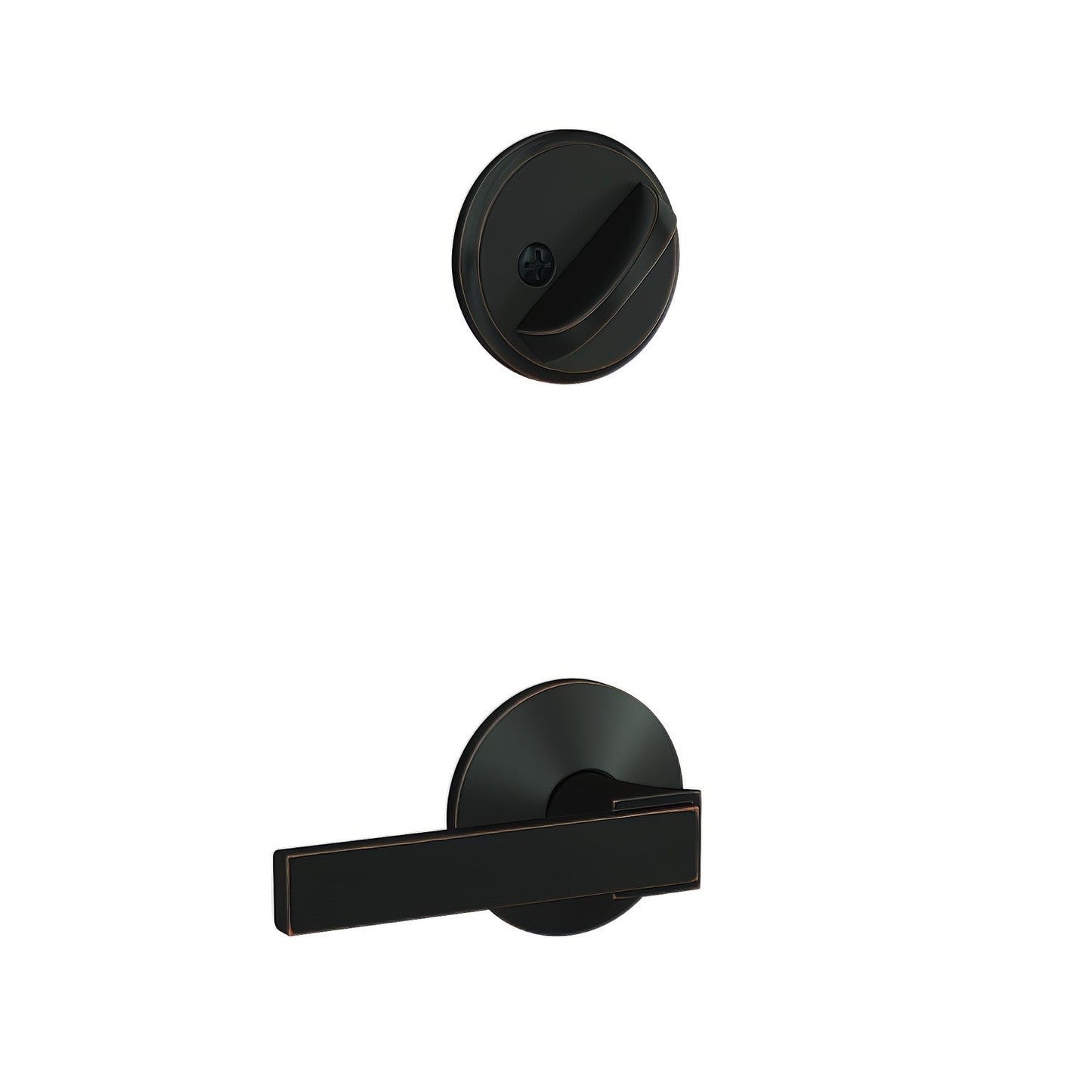 Schlage FC59NBK-KIN Custom Northbrook Lever with Kinsler Rose Interior Active Trim