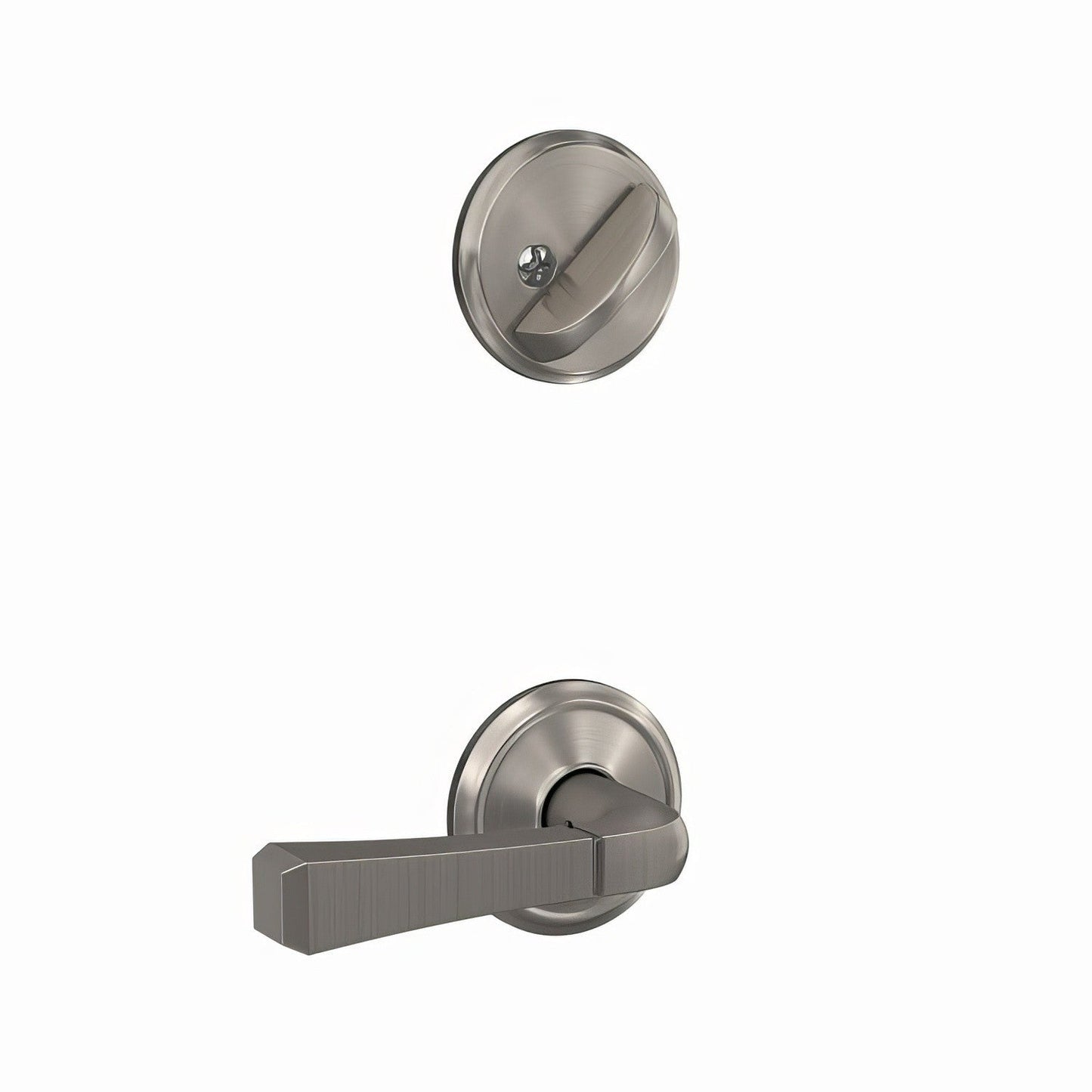 Schlage FC59RVT619ALD Rivington Lever with Alden Rose Interior Active Trim Satin Nickel