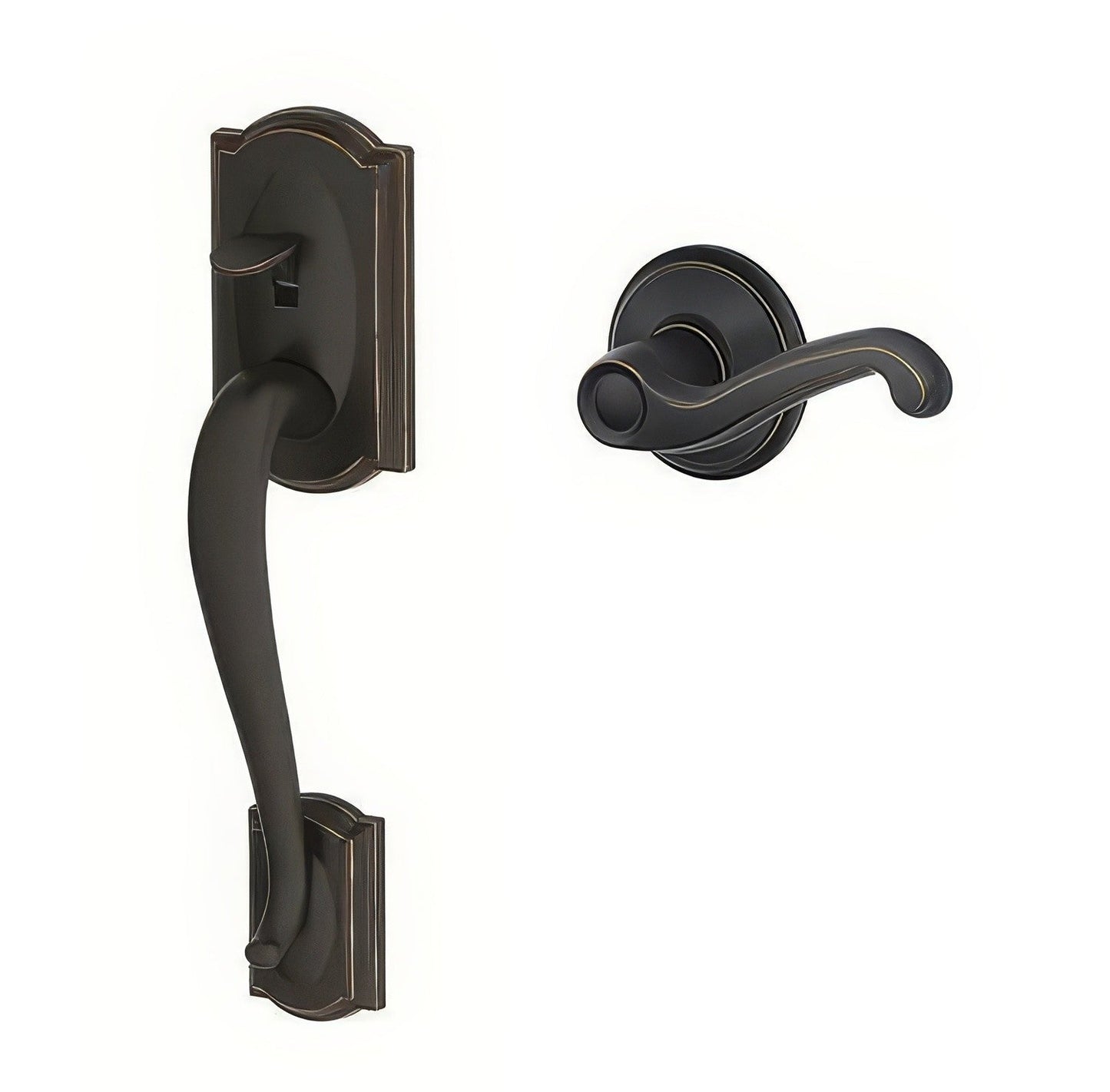 Schlage FE285CAM-FLALH Left Hand Camelot with Flair Lever Bottom Half Handleset