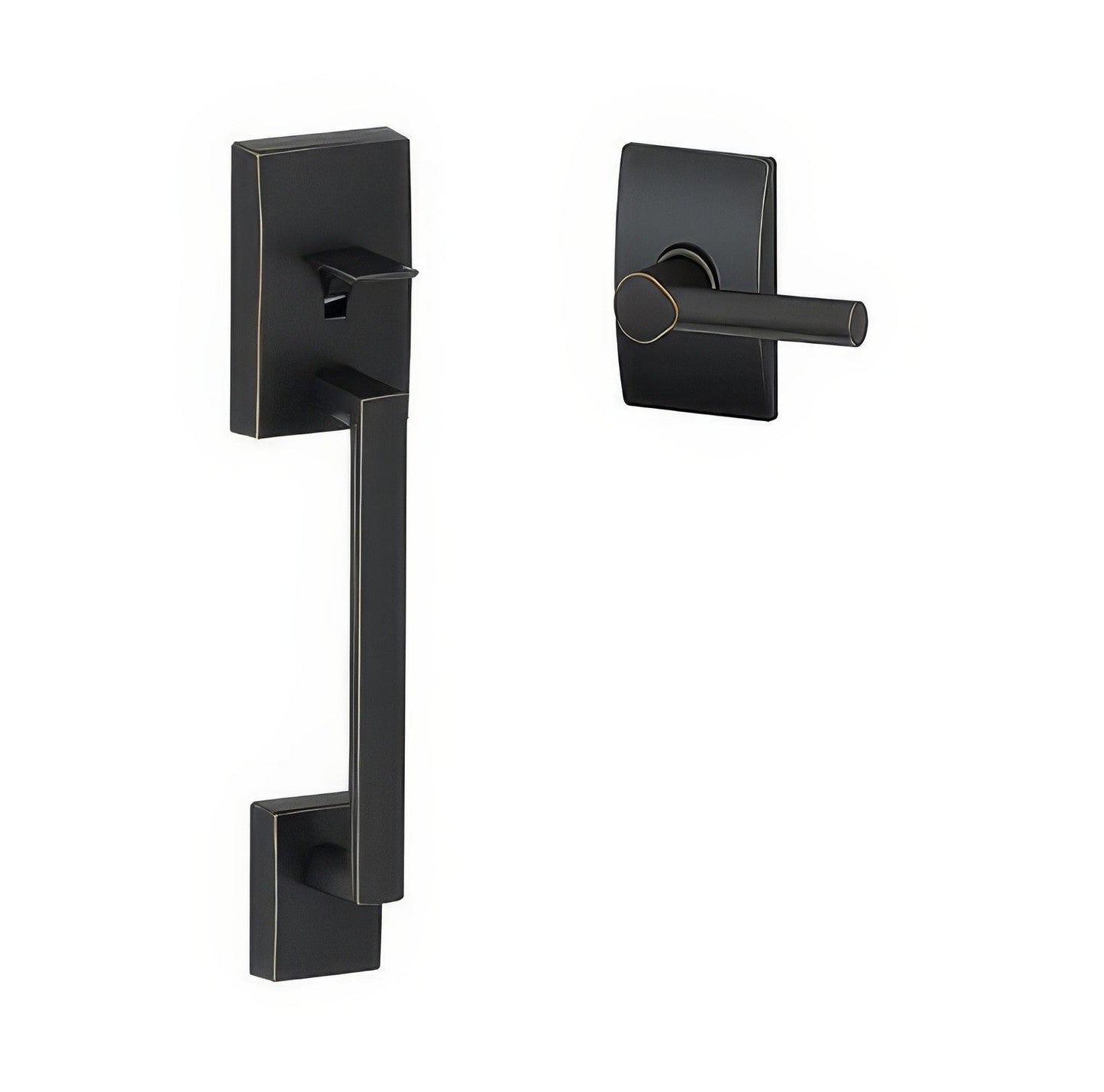 Schlage FE285CEN-BRWCEN Century with Broadway Lever with Century Rose Bottom Half Handleset.