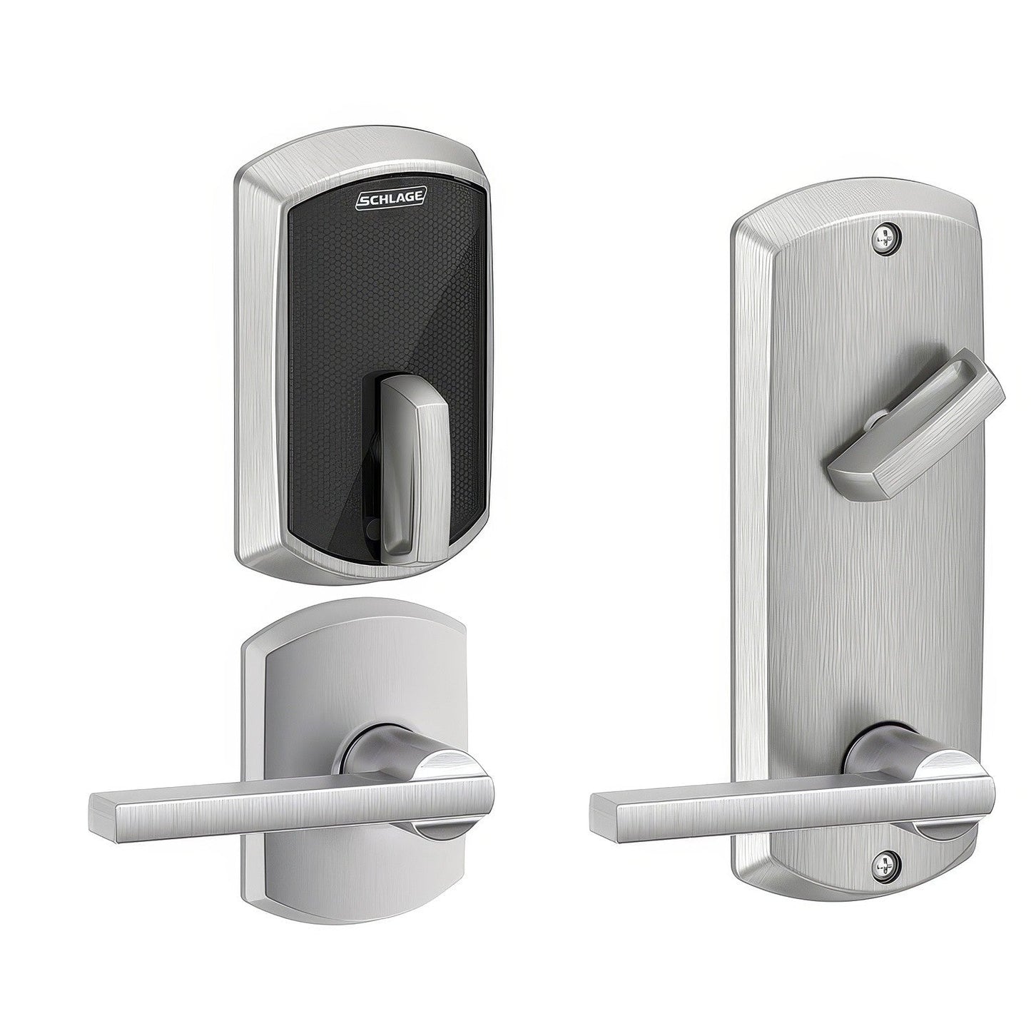 Schlage FE410FGRW512LAT Interconnected Lock with Greenwich Trim and Latitude Lever.