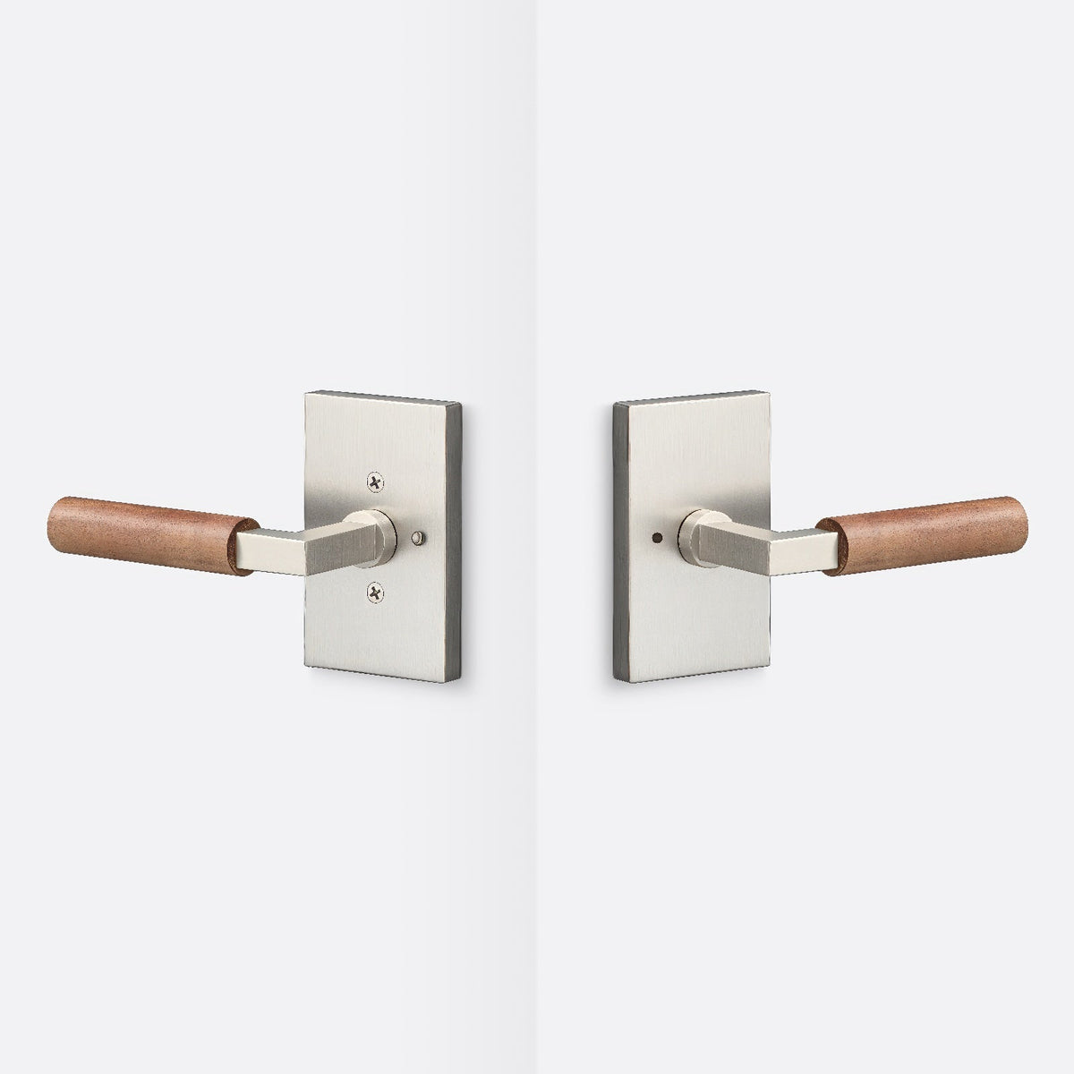 Sure-Loc LV102-GRIP-WN Walnut Grip Privacy Door Lever with Levanto Rosette