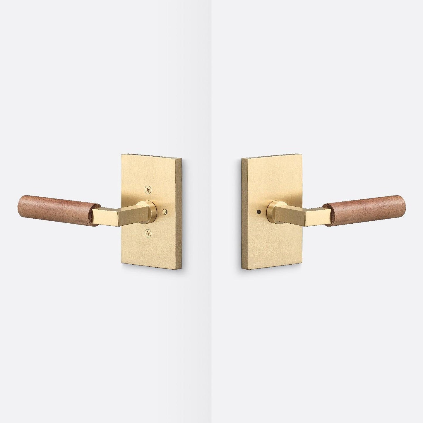 Sure-Loc LV102-GRIP-WN Walnut Grip Privacy Door Lever with Levanto Rosette.