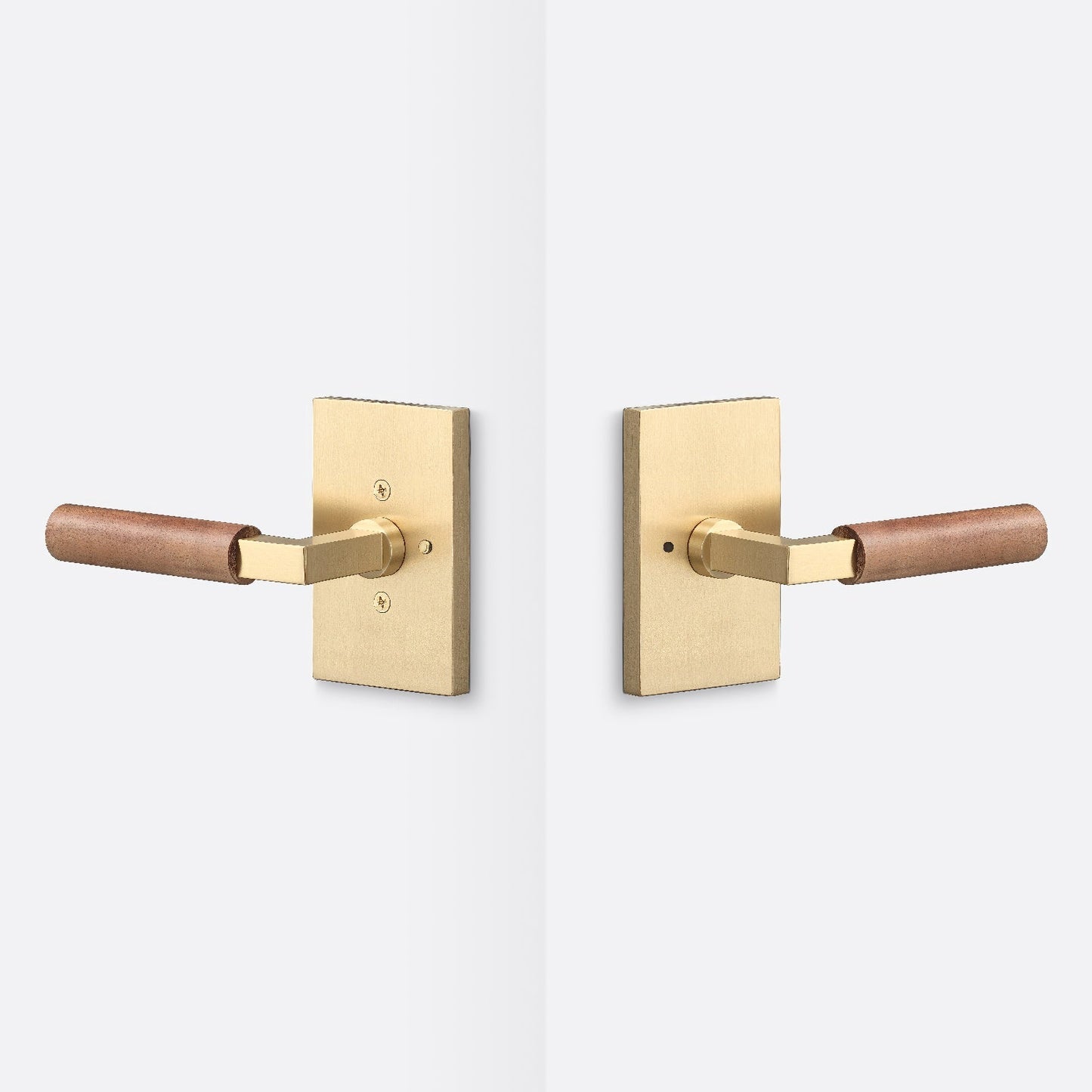 Sure-Loc LV102-GRIP-WN Walnut Grip Privacy Door Lever with Levanto Rosette