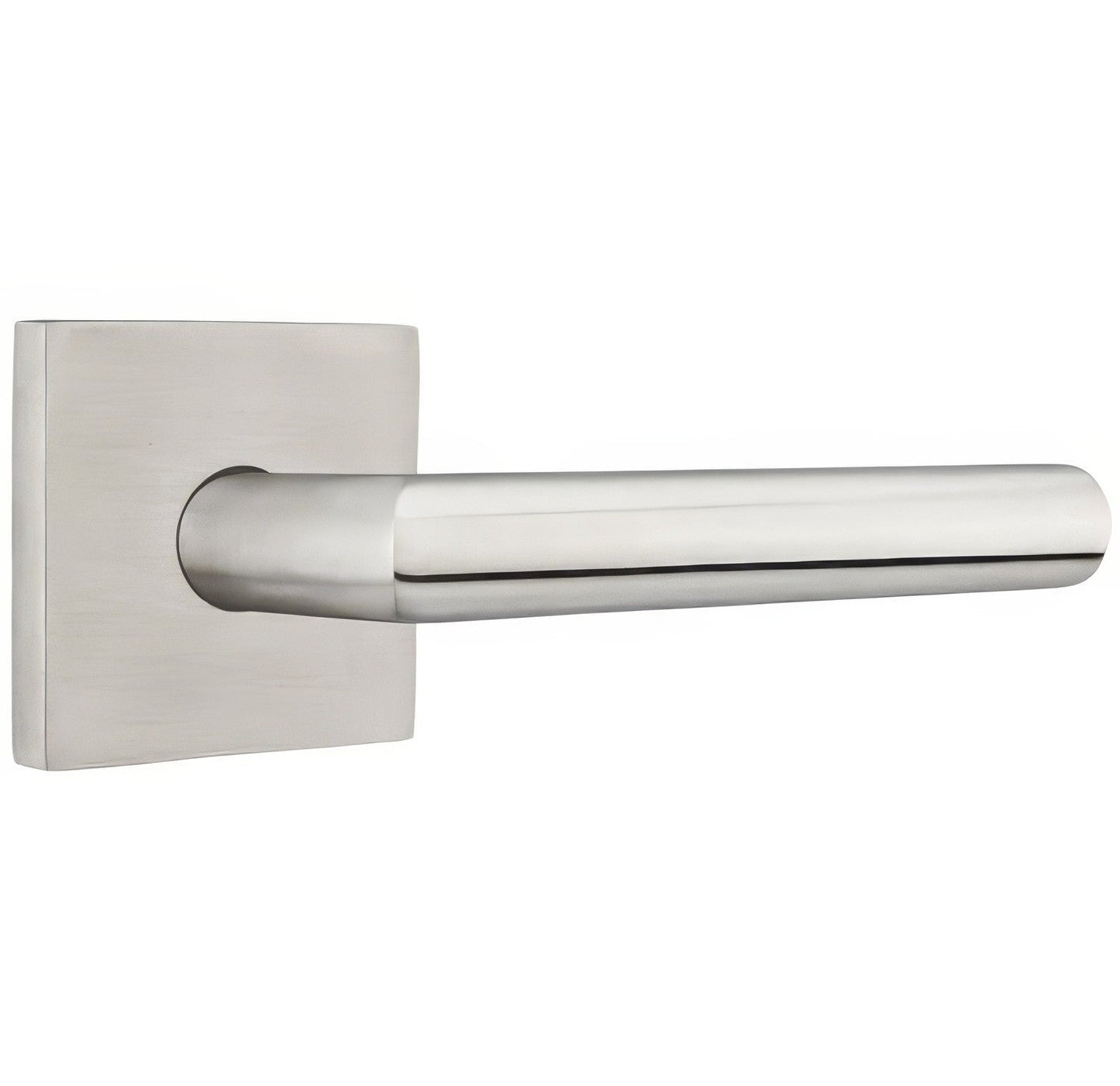 Emtek S20003STTSSRH Stuttgart Lever Right Hand 2-3/8" Backset Privacy with Square Rose Brushed Stainless Steel Finish