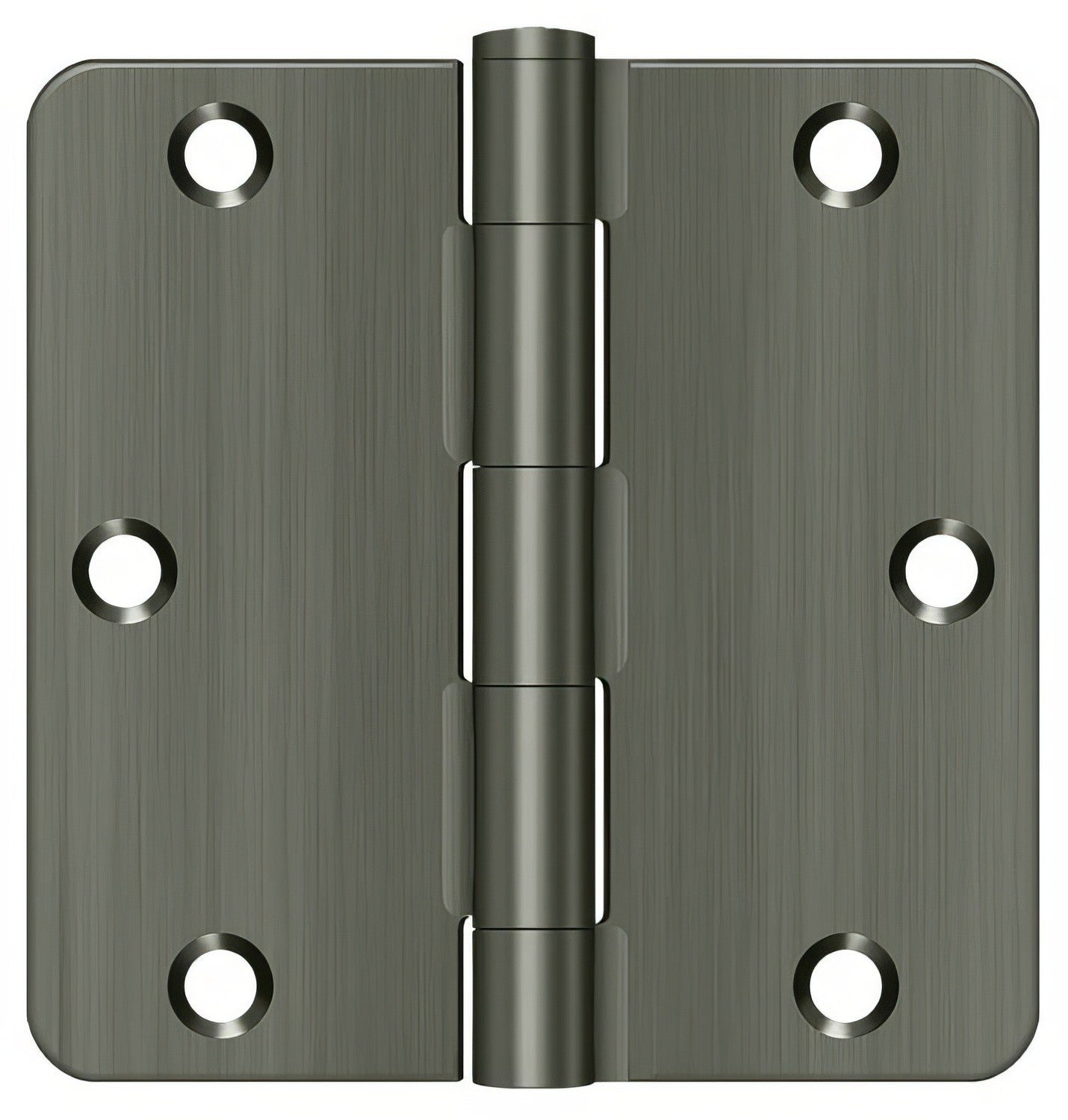 Deltana S35R4 3-1/2" x 3-1/2" Plain Bearing 1/4" Radius Corner Door Hinge - Pair