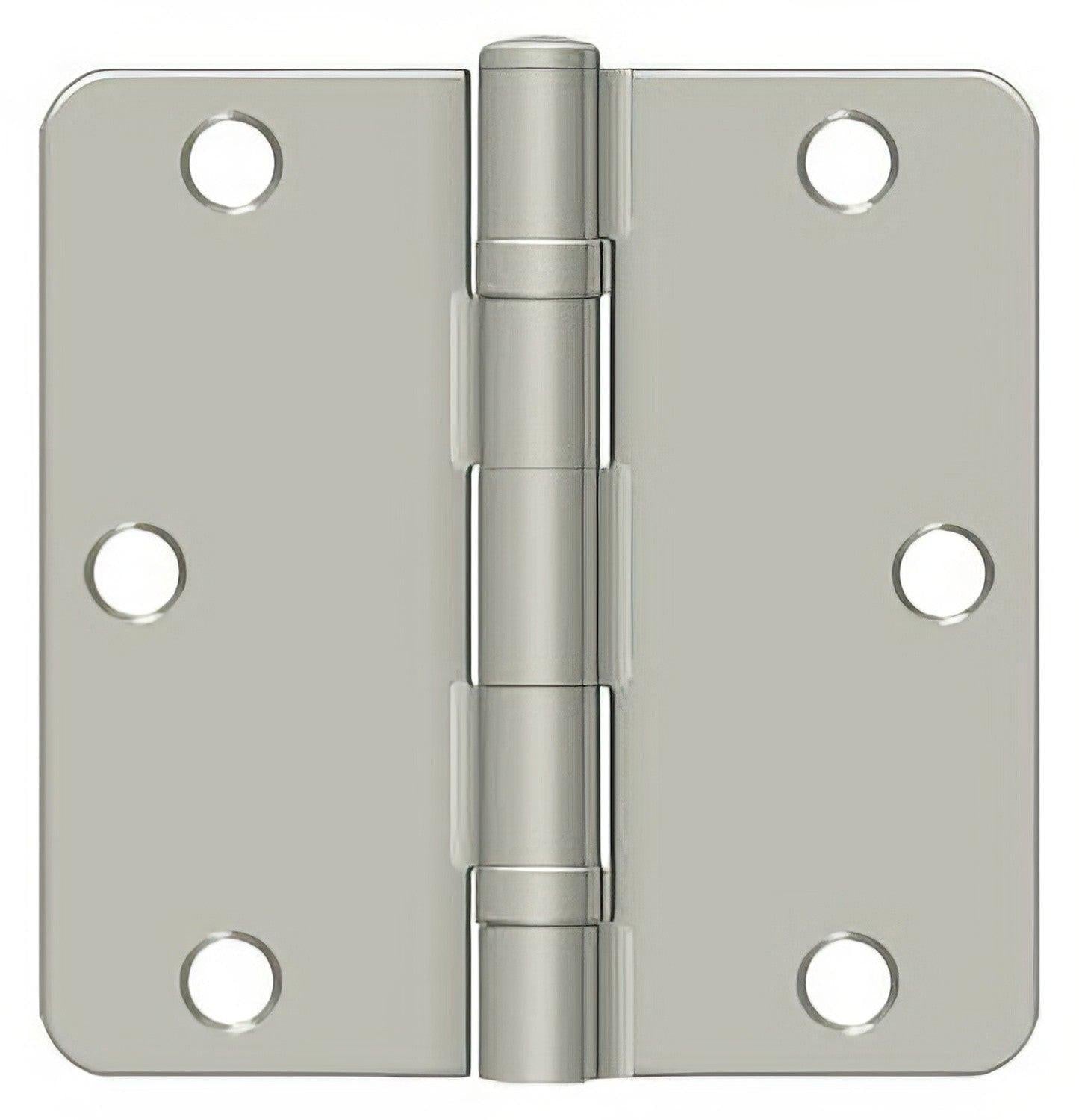 Deltana S35R4BB 3-1/2" x 3-1/2" Ball Bearing 1/4" Radius Corner Door Hinge - Pair