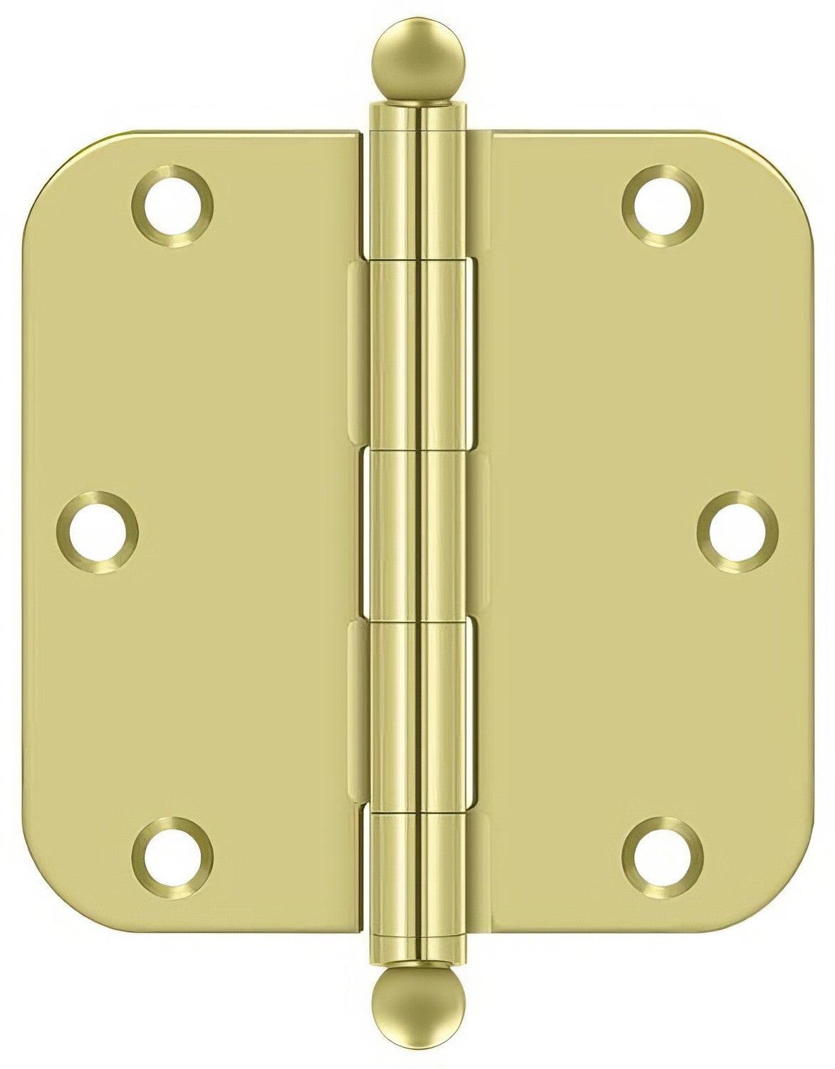 Deltana S35R5-BT 3-1/2" x 3-1/2" Plain Bearing 5/8" Radius Corner Door Hinge - Pair