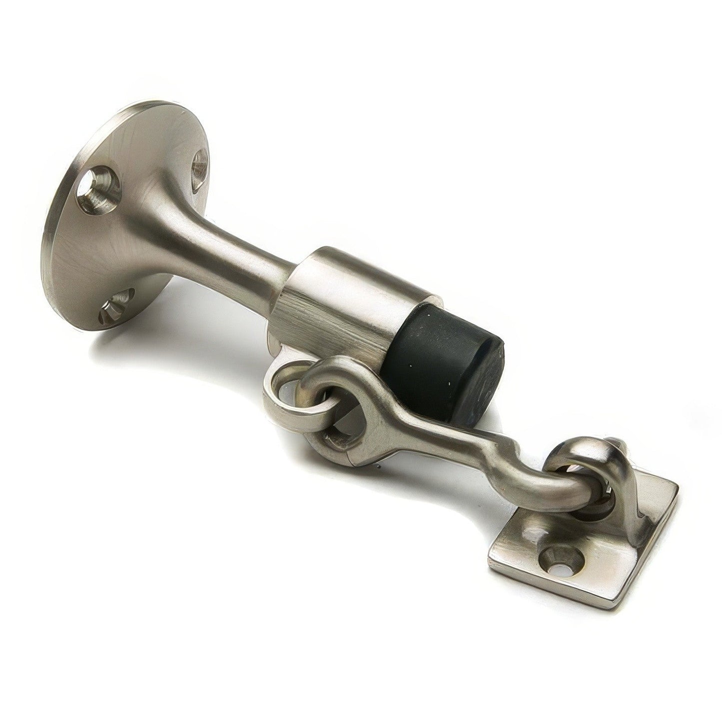Ives WS449 Cast Brass or Aluminum Wall Door stop with Manual Hold-Open Hook 5-3/4" Projection Using Wood Screws