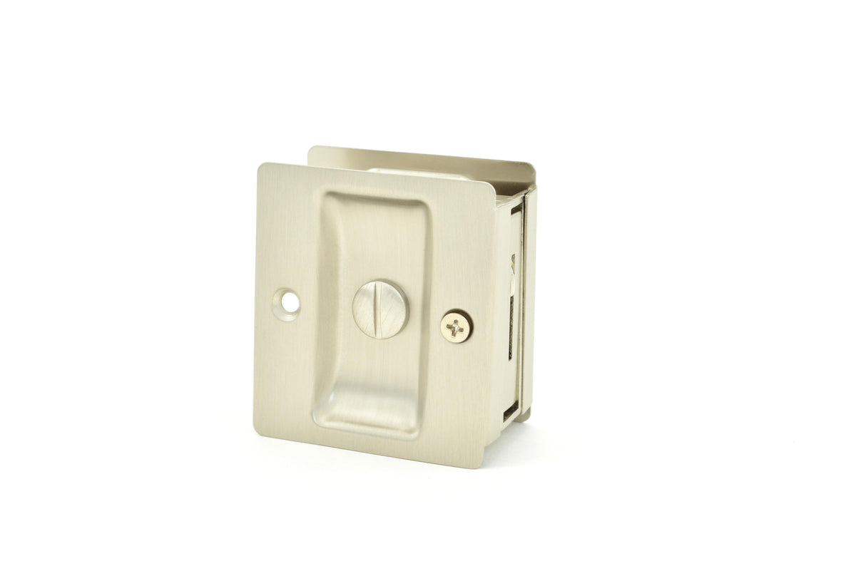 Weslock 00577XNXN Rectangular Privacy Pocket Door Lock Satin Nickel Finish.
