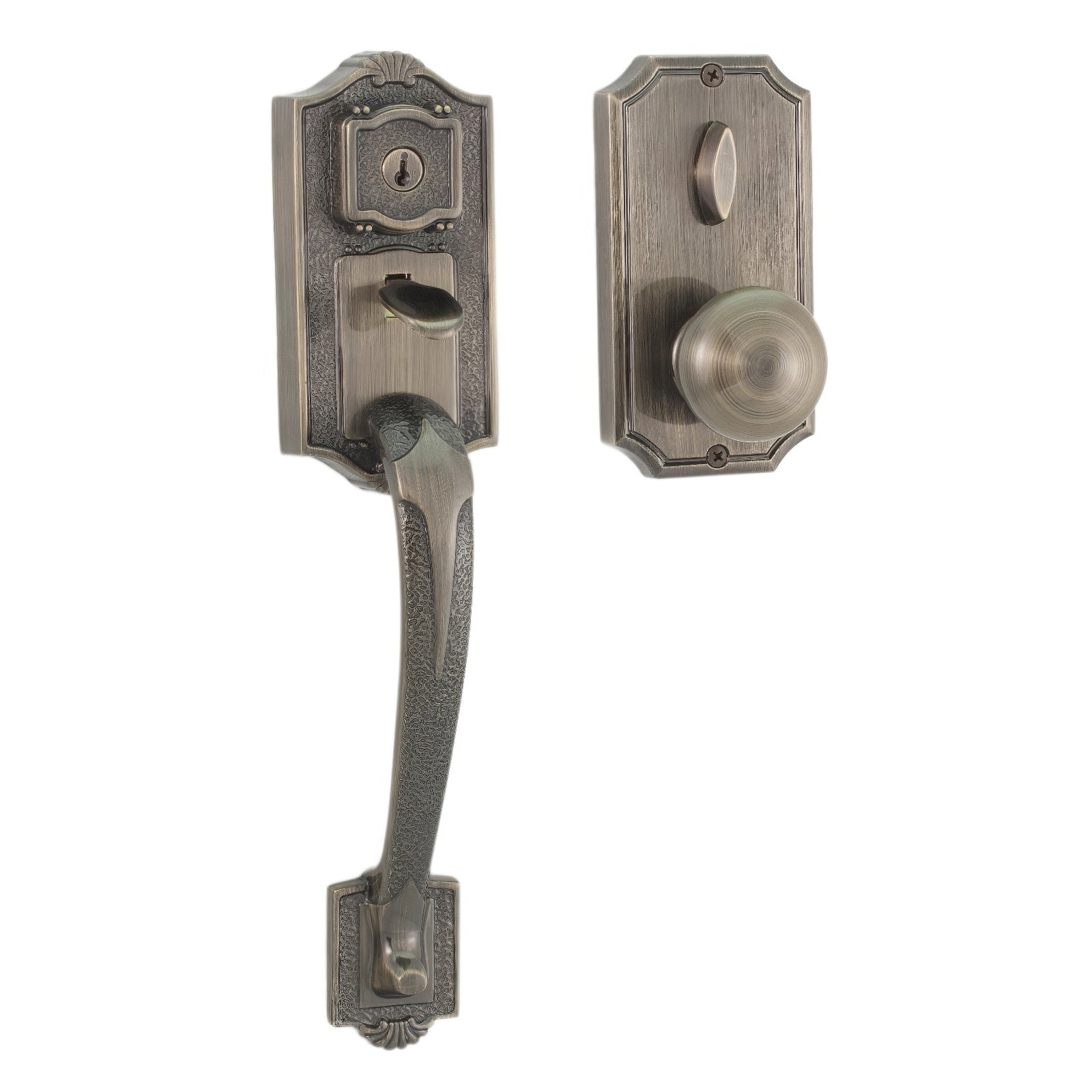 Weslock 01411-AIASL2D Colonial Panic Proof Single Cylinder Handleset with Impresa Door Knob