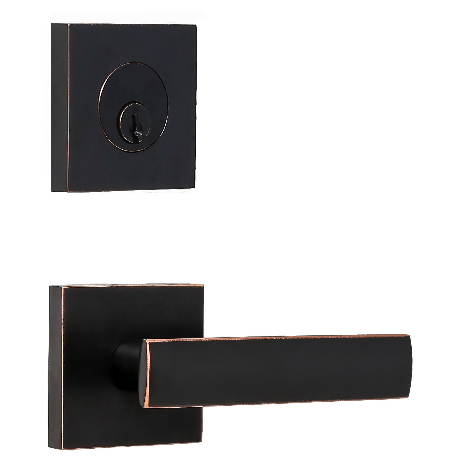 Weslock 027703-3-FR22 Single Cylinder Deadbolt with Utica Passage Door Lever