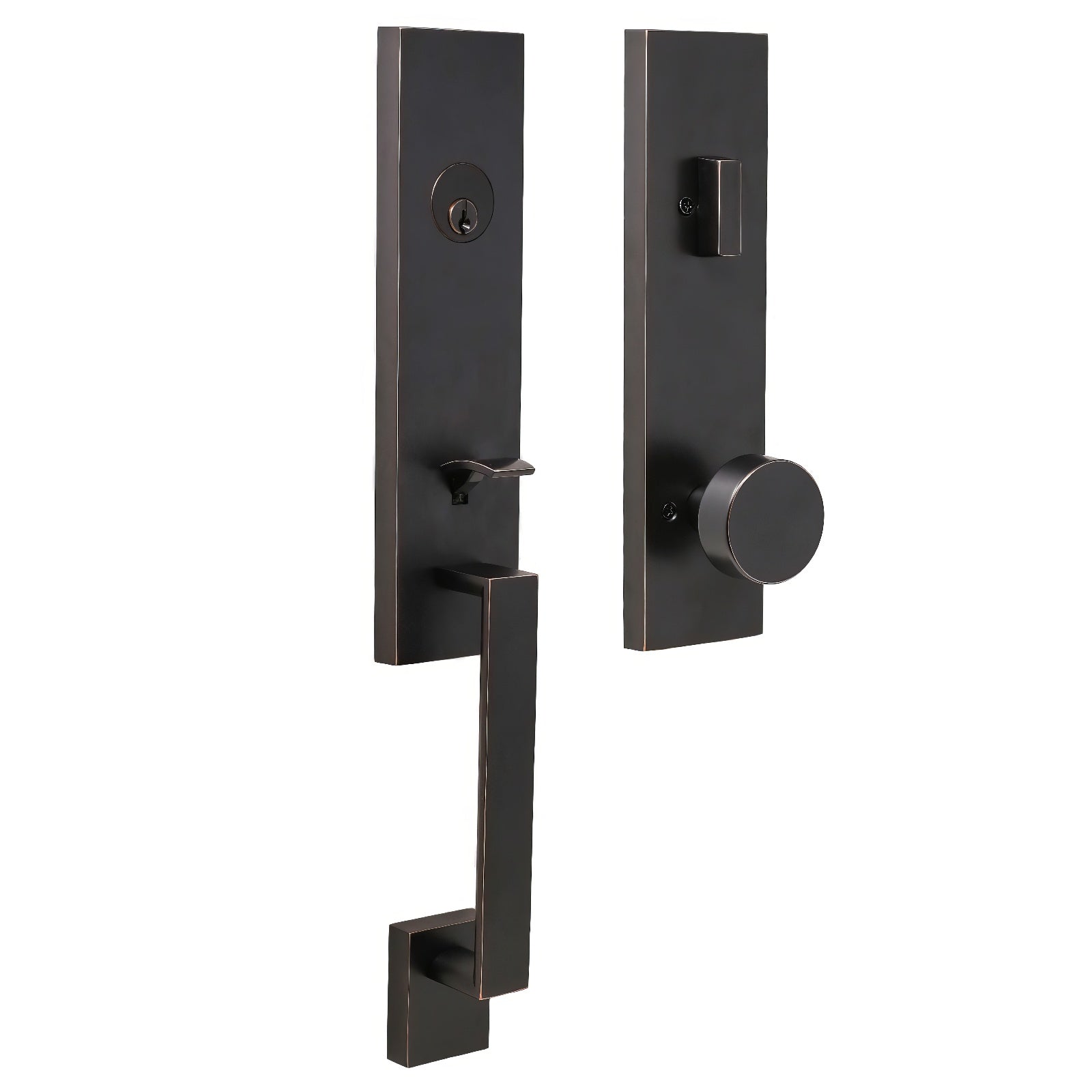 Weslock 02870-4-SL2D Leighton Single Cylinder Handleset with Mesa Door Knob.