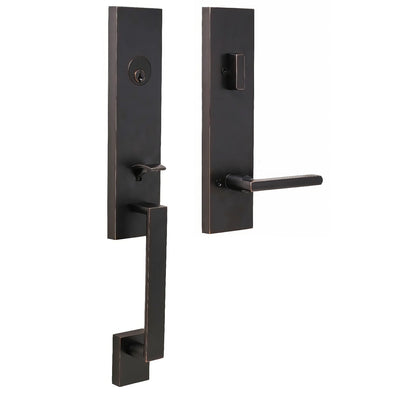 Weslock 02870-5-SL2D Leighton Single Cylinder Handleset with Atlas Door Lever