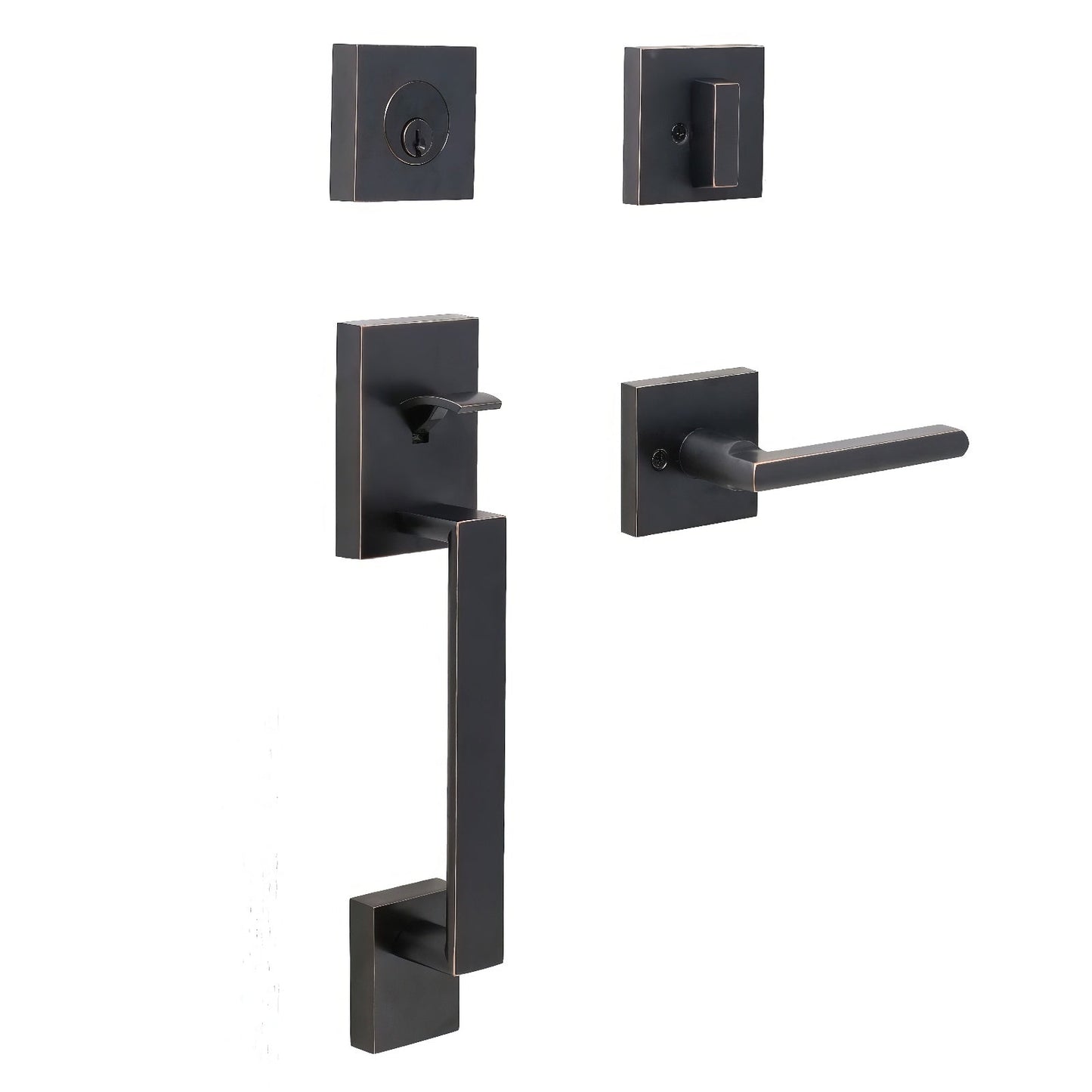 Weslock 02880-5-SL2D Brookside Single Cylinder Handleset with Atlas Door Lever