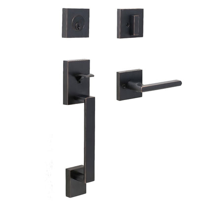 Weslock 02880-5-SL2D Brookside Single Cylinder Handleset with Atlas Door Lever