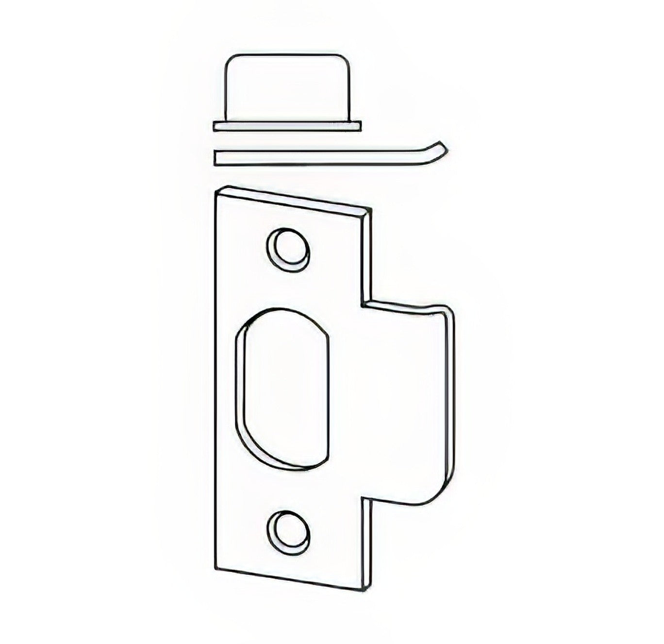 Schlage Commercial 10-001 1-1/8" x 2-3/4" T Strike Plate with Square Corners 1-1/8 Inch Lip