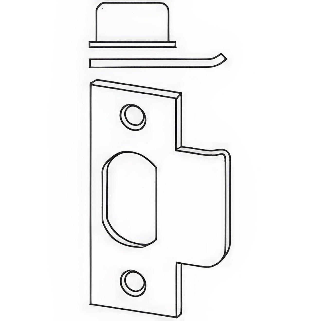 Schlage Commercial 10013626112 1 1/2" x 2-3/4" T Strike Plate with Square Corners