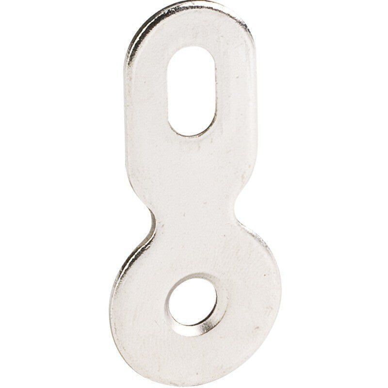 Hardware Resources 1-11/16" Bright Nickel Figure 8 Drawer Front Connecting Plate With Slotted Adjustment