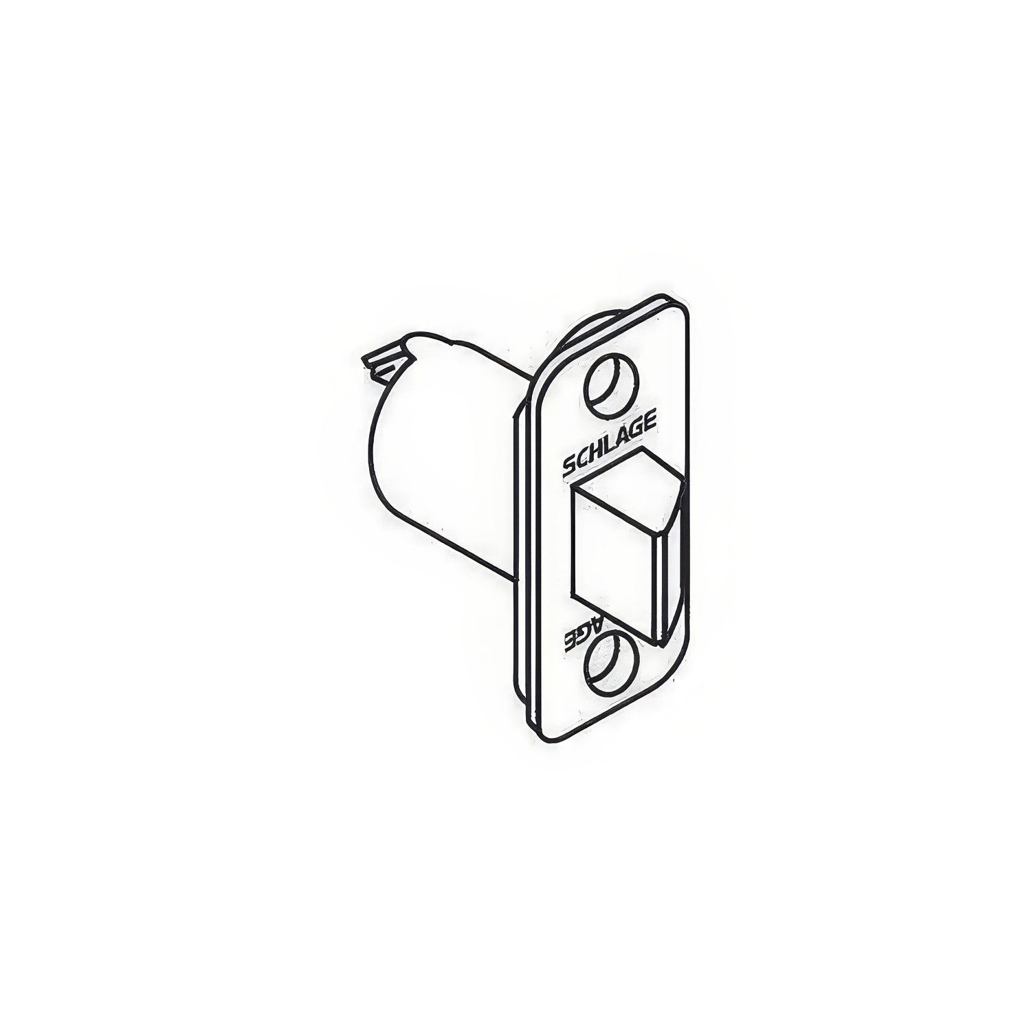 Schlage Commercial 11-069 2-3/8" Spring Latch with 1/4" Radius Corner 1" x 2-1/4" Faceplate