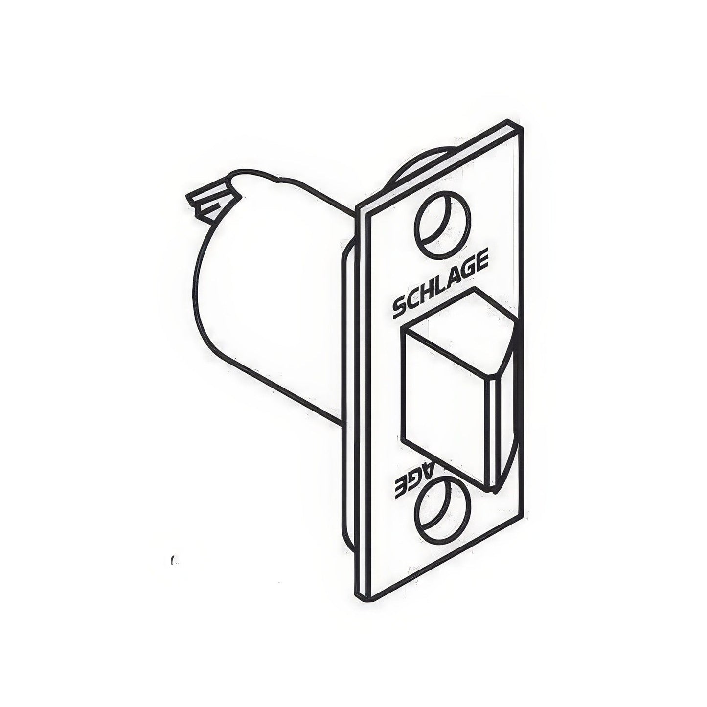 Schlage Commercial 11-116 2-3/4" Spring Latch with Square Corner 1-1/4"" x 2-1/4" Faceplate