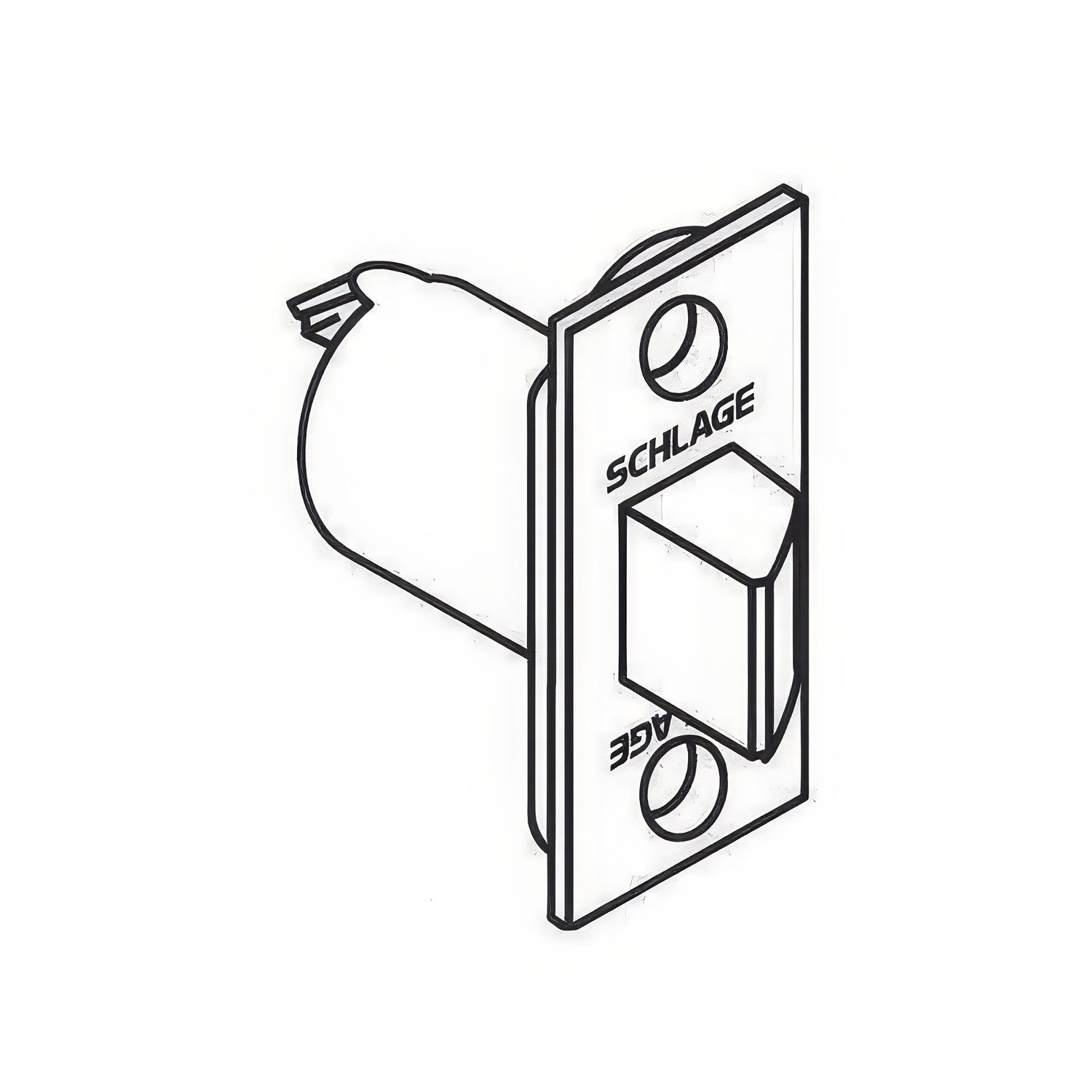 Schlage Commercial 11-116 2-3/4" Spring Latch with Square Corner 1-1/4"" x 2-1/4" Faceplate