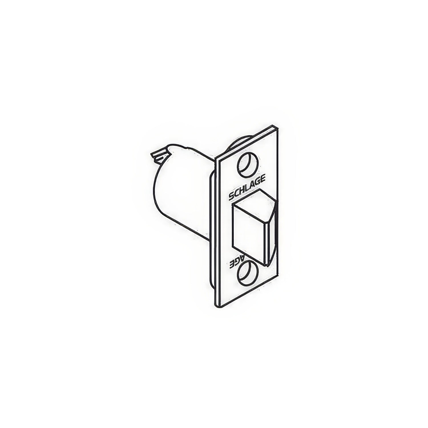 Schlage Commercial 11-116 2-3/4" Spring Latch with Square Corner 1-1/4"" x 2-1/4" Faceplate