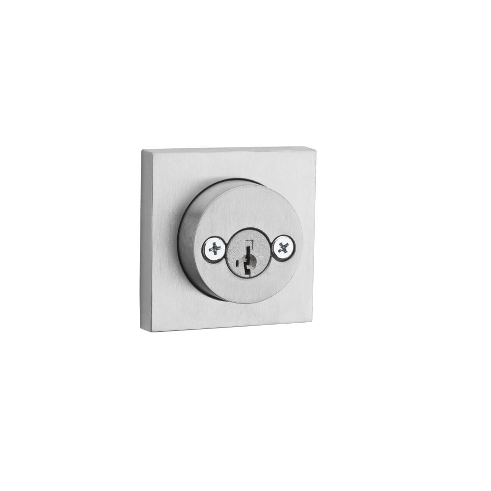 Kwikset 159SQT-26DS.STRKP Halifax Square Rose Double Cylinder Deadbolt SmartKey with 6AL Latch and STRKP Strike Pack which includes Square Corner, Round Corner and 5303 Round Corner Full Lip Strikes KA3 Satin Chrome Finish.