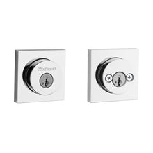 Kwikset 159SQT-26S.STRKP Halifax Square Rose Double Cylinder Deadbolt SmartKey with 6AL Latch and STRKP Strike Pack which includes Square Corner, Round Corner and 5303 Round Corner Full Lip Strikes KA3 Bright Chrome Finish.
