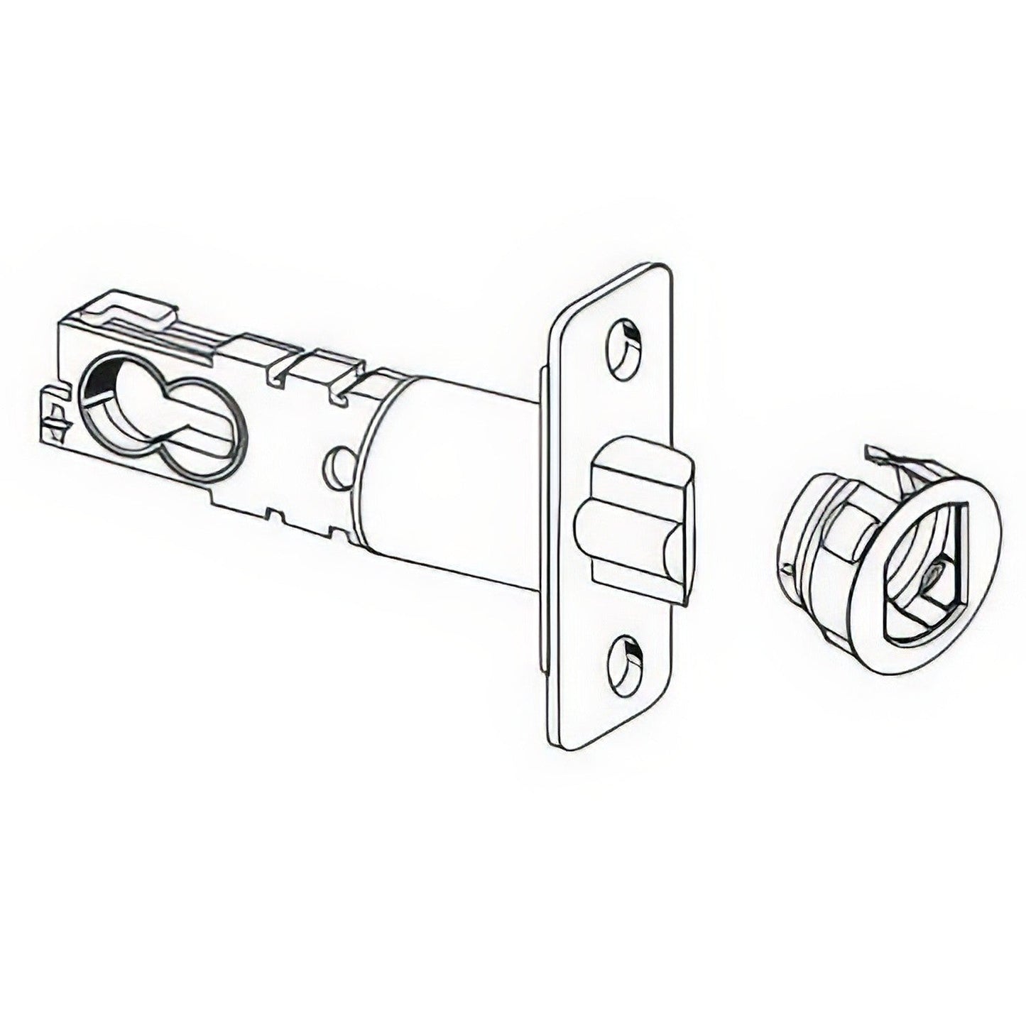 Schlage 16086 Universal Dual Option Round Corner Dead Latch with Drive-In Faceplate.