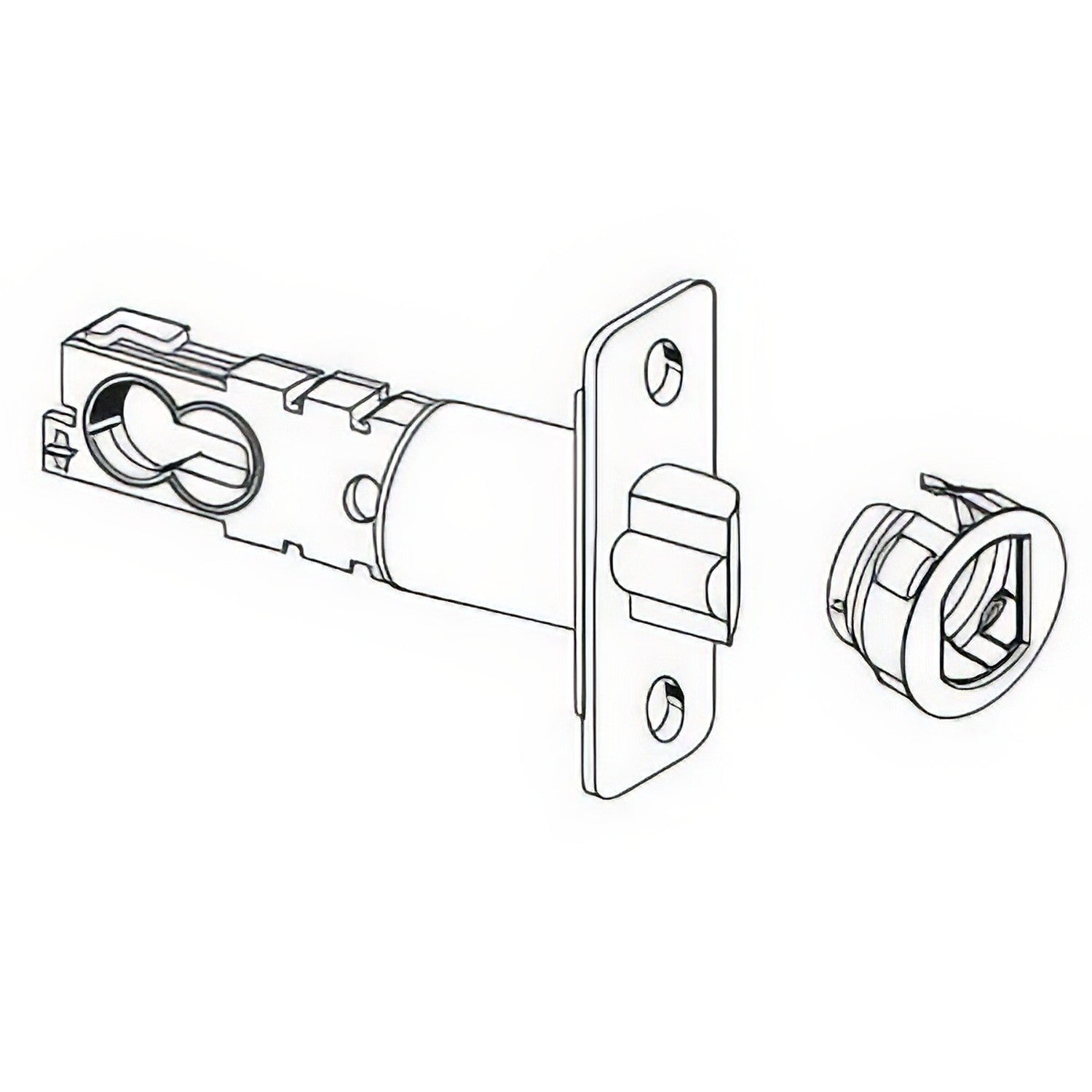 Schlage 16086 Universal Dual Option Round Corner Dead Latch with Drive-In Faceplate.