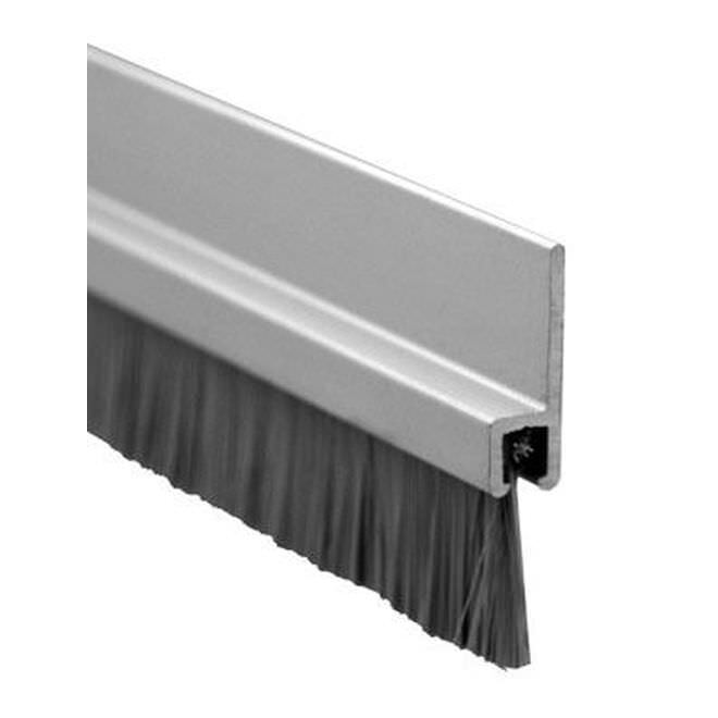 Pemko 18061CNB36 36 Inch 180 Degree Aluminum Retainer Weatherstrip with 5/8 Inch Nylon Brush Clear Aluminum Finish